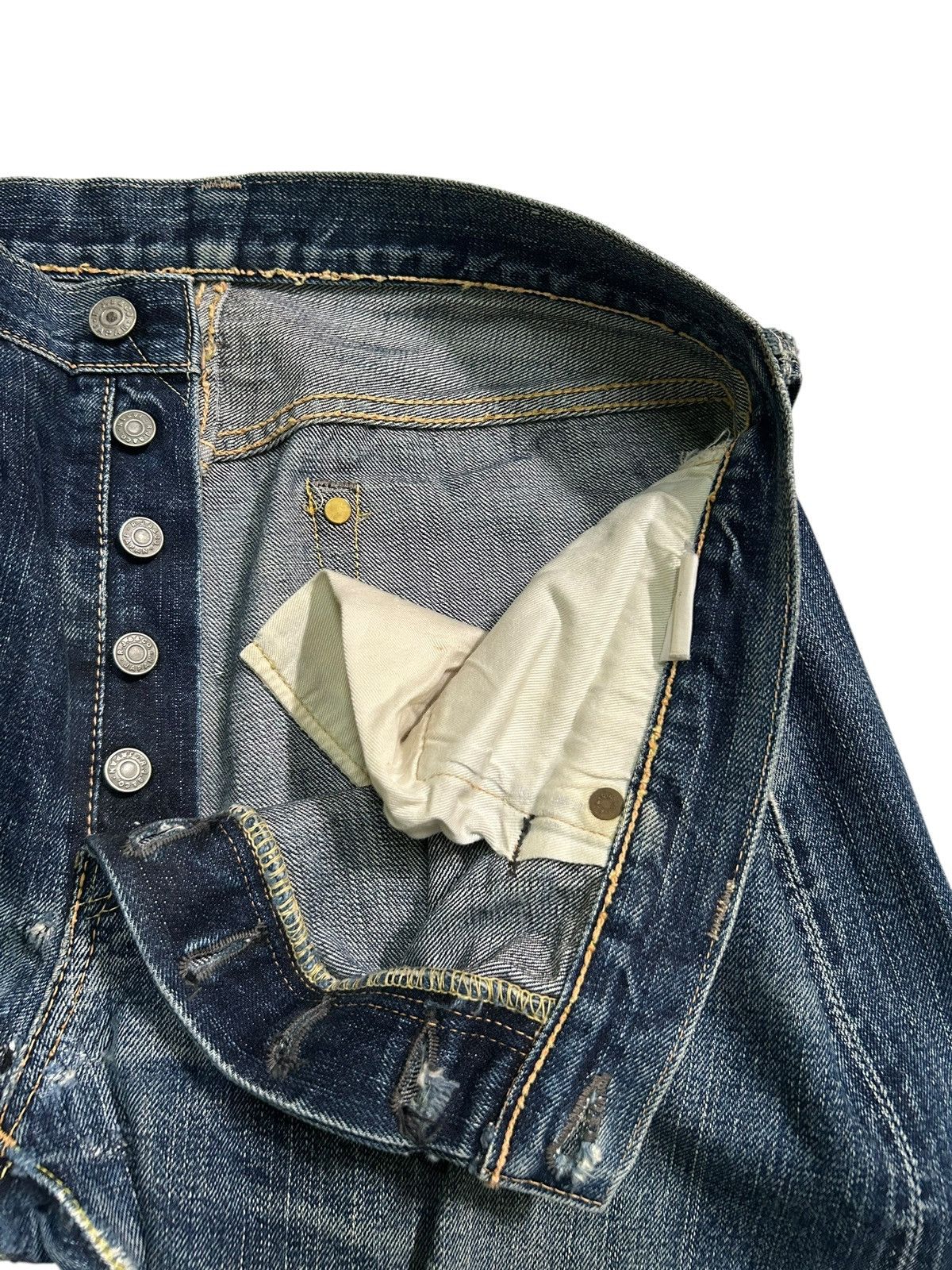 Japanese Brand × Kapital × Vintage R.J.B JAPAN SELVEDGE DISTRESSED DENIM ☠️🎌🎌 Size US 34 / EU 50 - 9 Thumbnail