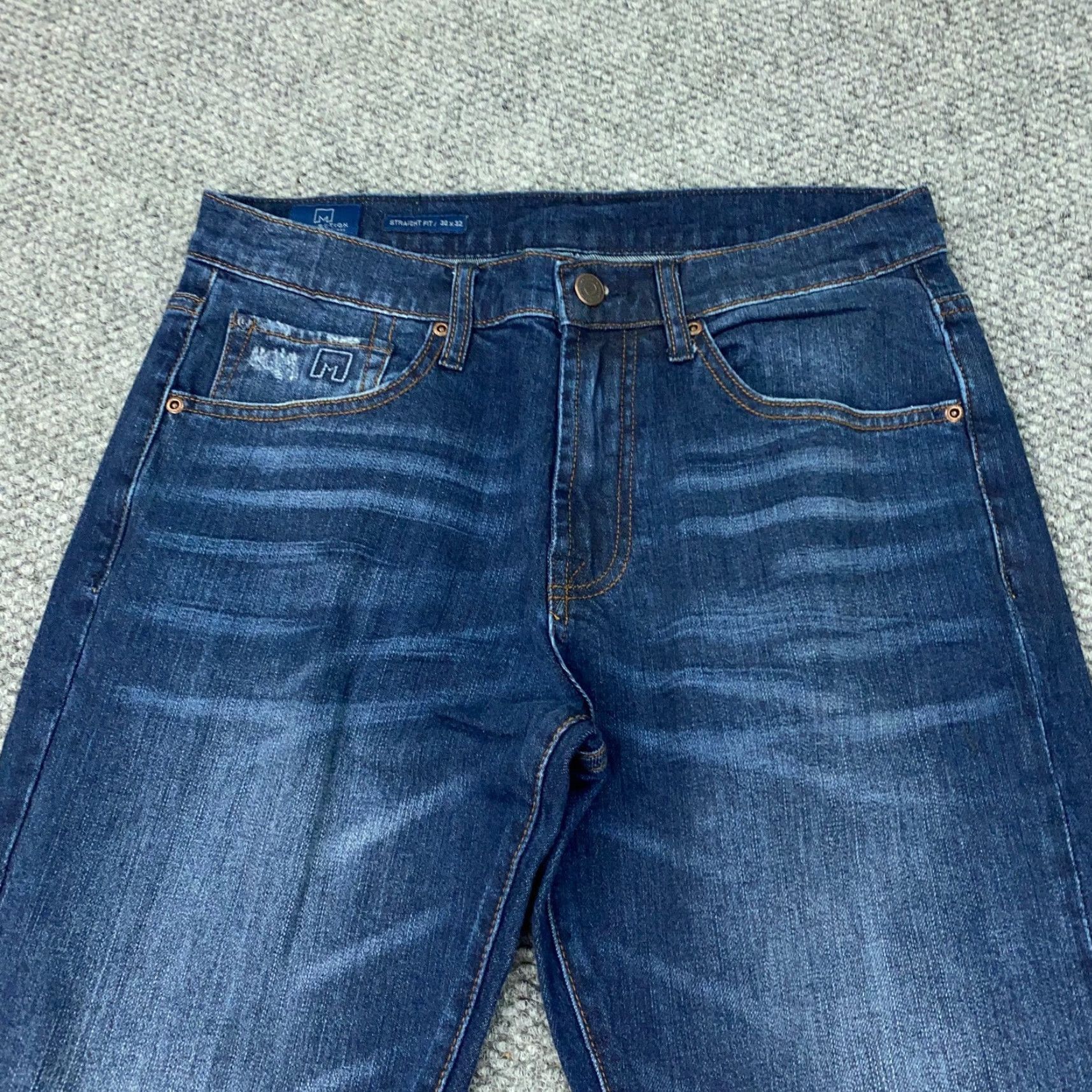 Vintage MICHAEL STRAHAN Jeans Mens Blue 30x32 Straight Stretch Denim Regular Fit Size US 31 - 3 Thumbnail