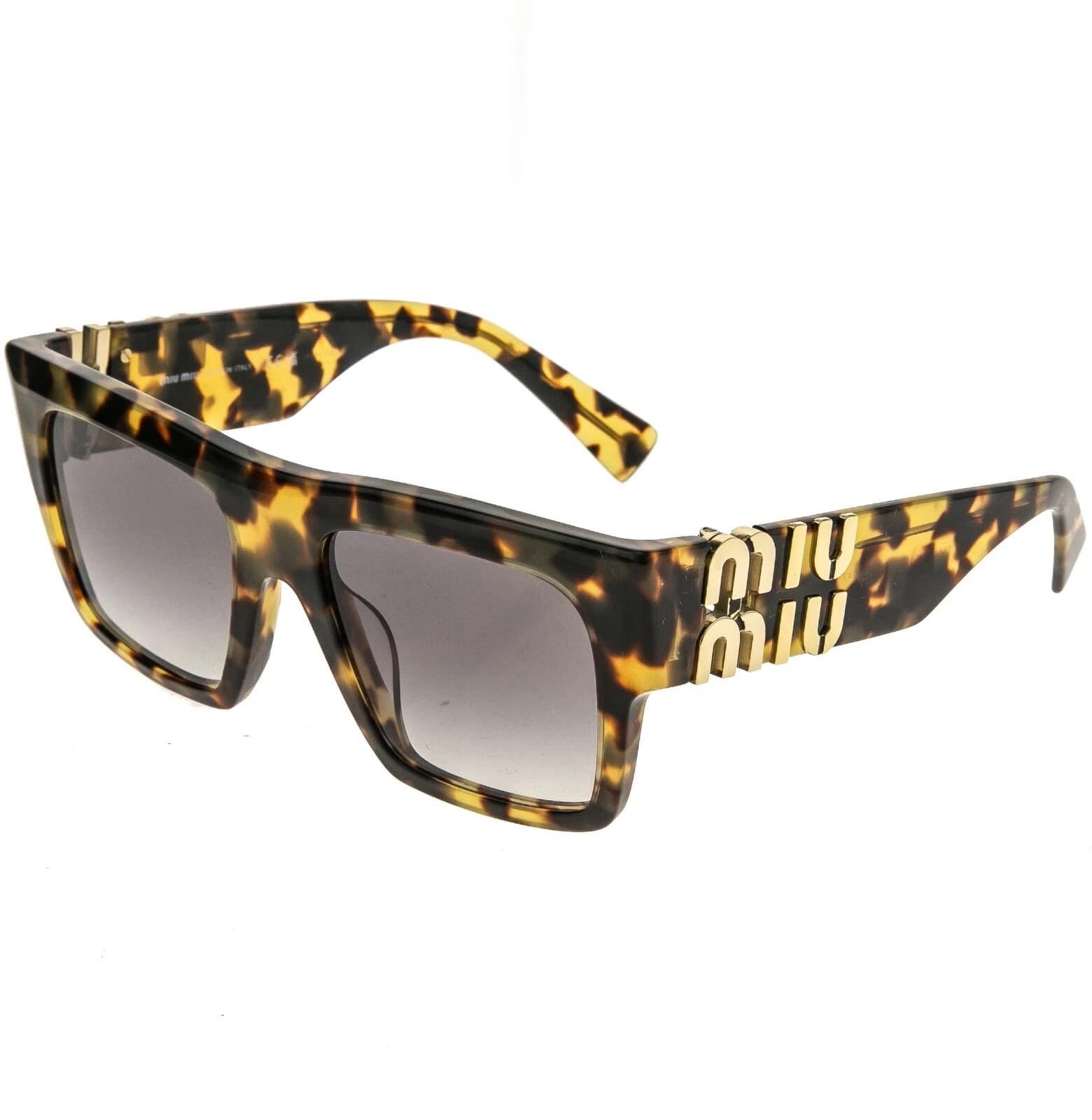 Miu Miu MIU MIU LOGO MU10WS Brown Havana Geometric Luxury 10W Size ONE SIZE - 4 Thumbnail