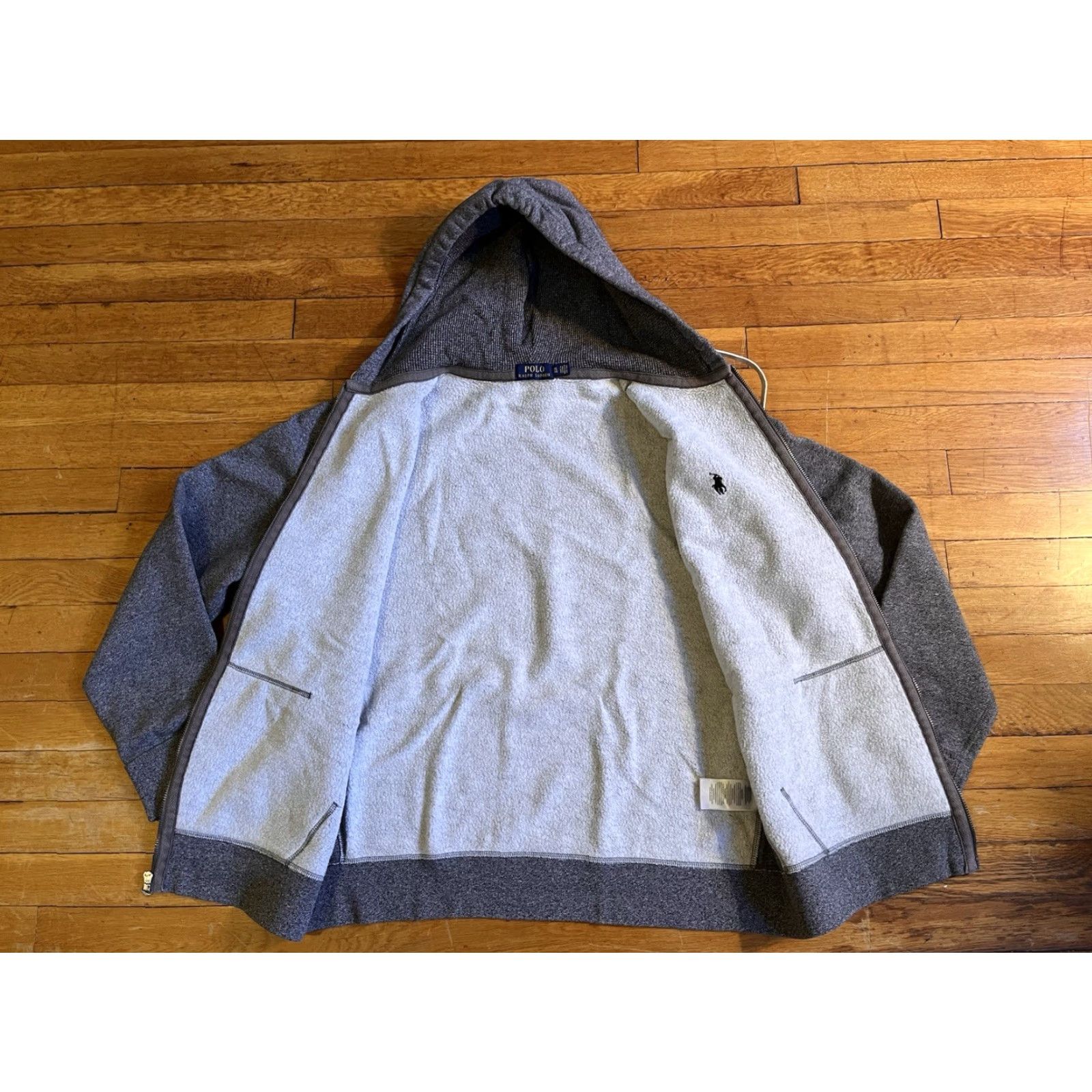 Polo Ralph Lauren Polo Ralph Lauren Full Zip Hoodie Men’s XL Gray Thermal-Lined Hood Hoodie, Logo, Zip, Pockets, Fleece, Cotton Blend, Polyester, Gray, Regular Mens Size US XL / EU 56 / 4 - 5 Thumbnail