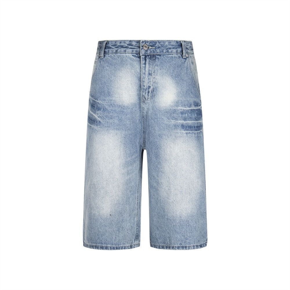 Japanese Brand × Jean Retro street gradient washed old punk denim shorts Size US 32 / EU 48 - 1 Thumbnail