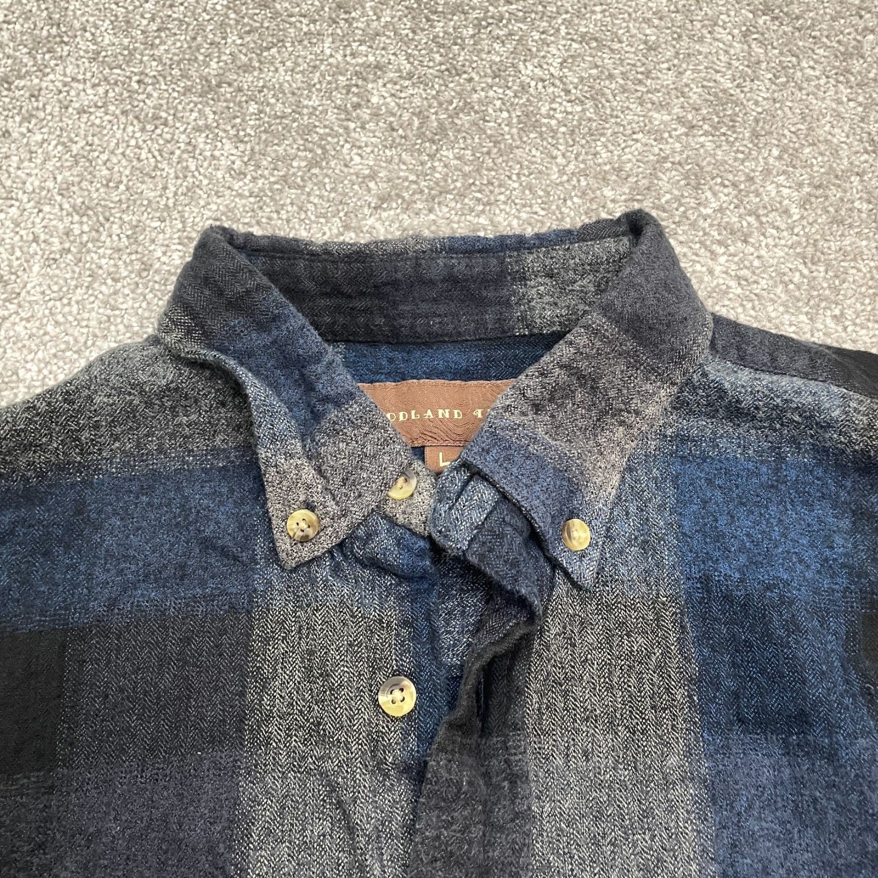 Vintage Goodland Trail Flannel Shirt Mens Large Blue Gray Plaid Cotton Outdoor Button-Up Size US L / EU 52-54 / 3 - 3 Thumbnail