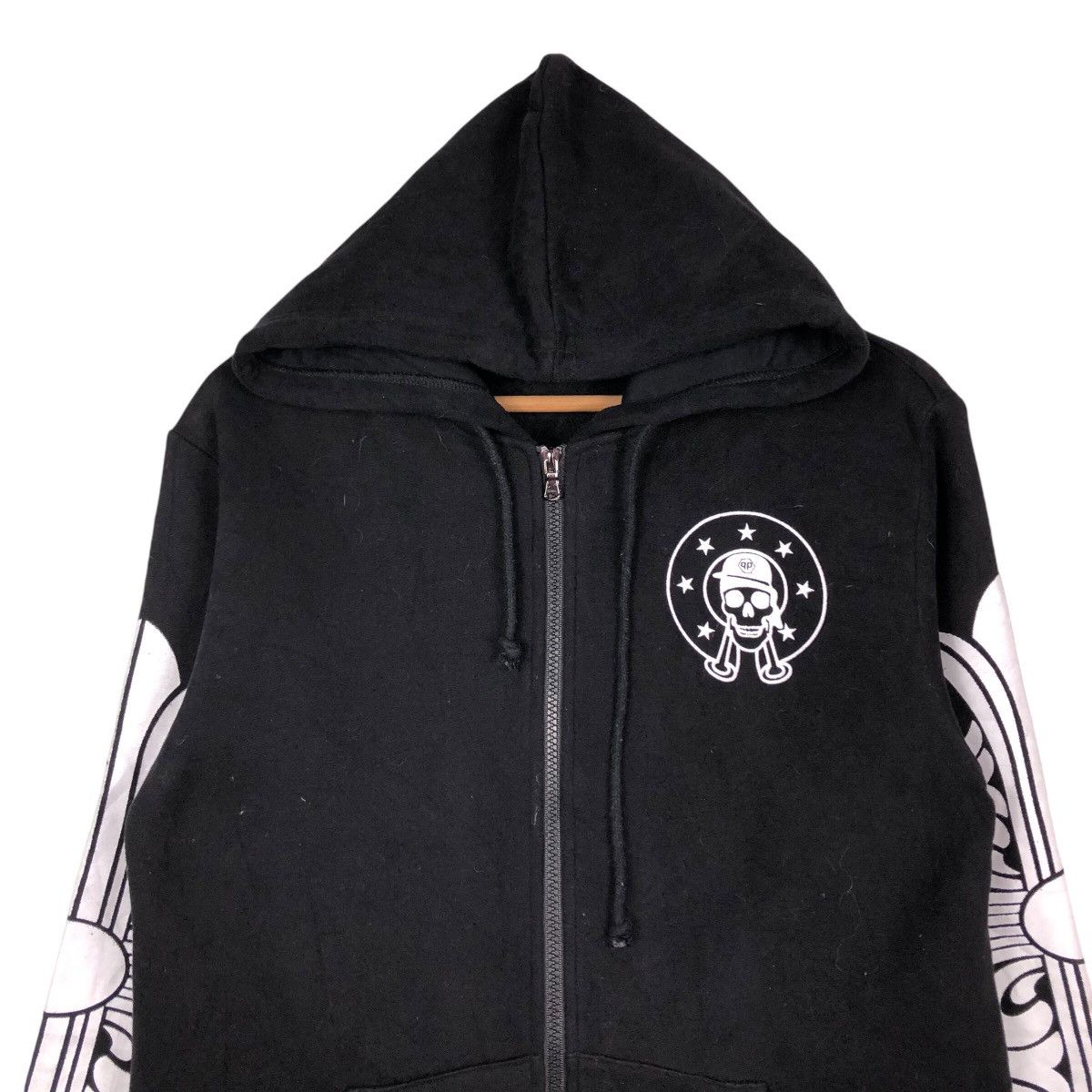 Japanese Brand 📌Vintage Hoodie Zipper Sweater Big Logo Skeleton Design Size US XL / EU 56 / 4 - 4 Thumbnail