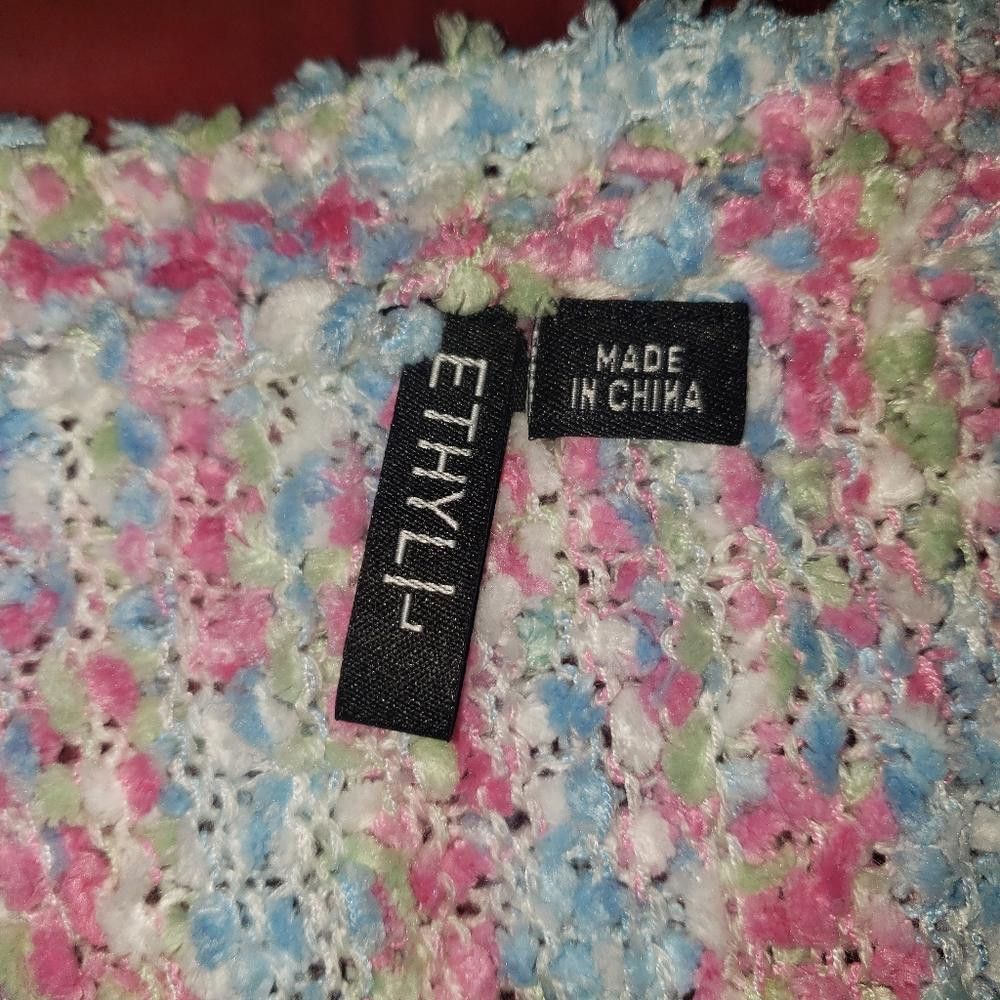 Designer CT768 Ethyl Ladies Pink, Blue & White Long Sleeve Sweater Size L / US 10 / IT 46 - 9 Thumbnail