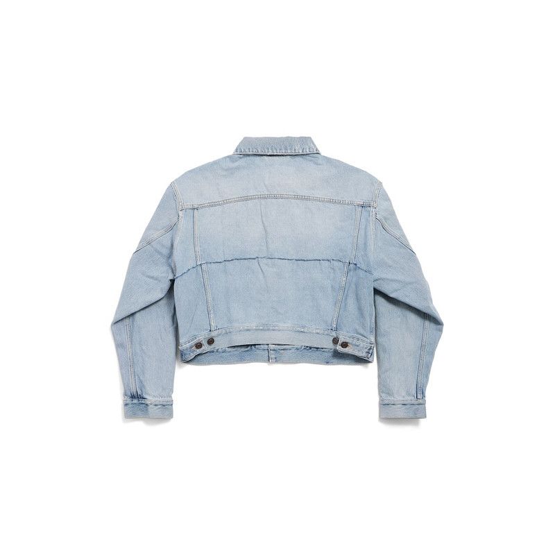 Balenciaga o1tr1nto0526 Denim Jacket Small Fit in Light Blue Size S / US 4 / IT 40 - 2 Thumbnail