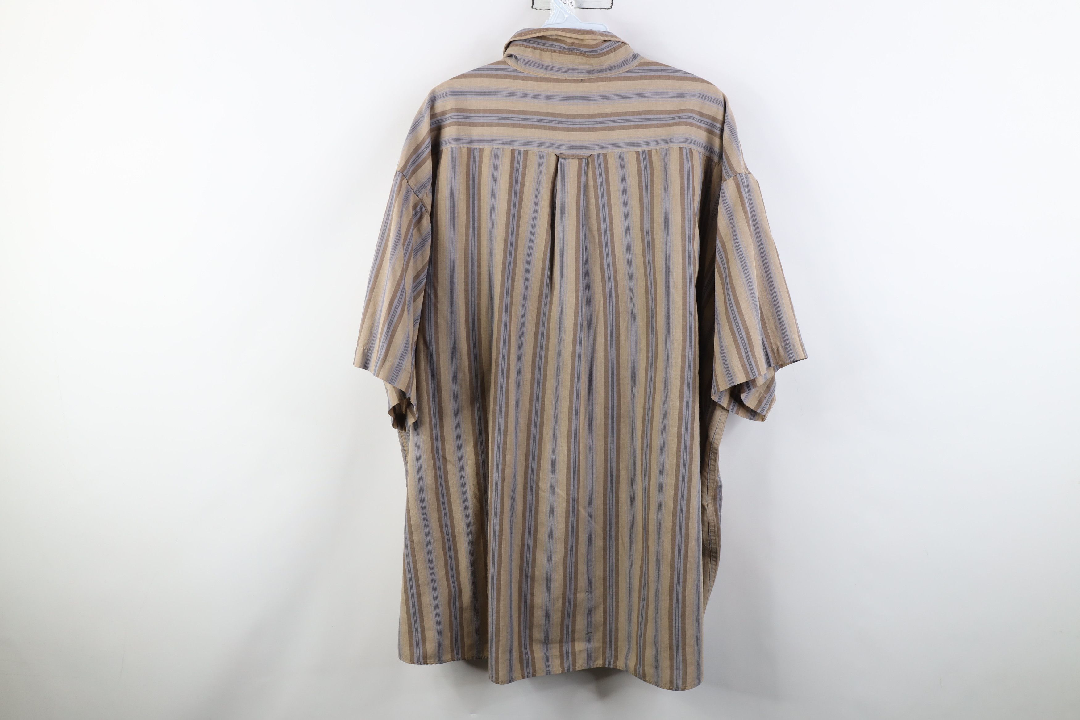 Vintage Vintage 90s Earth Tone Striped Short Sleeve Button Shirt Size US XXL / EU 58 / 5 - 12 Thumbnail