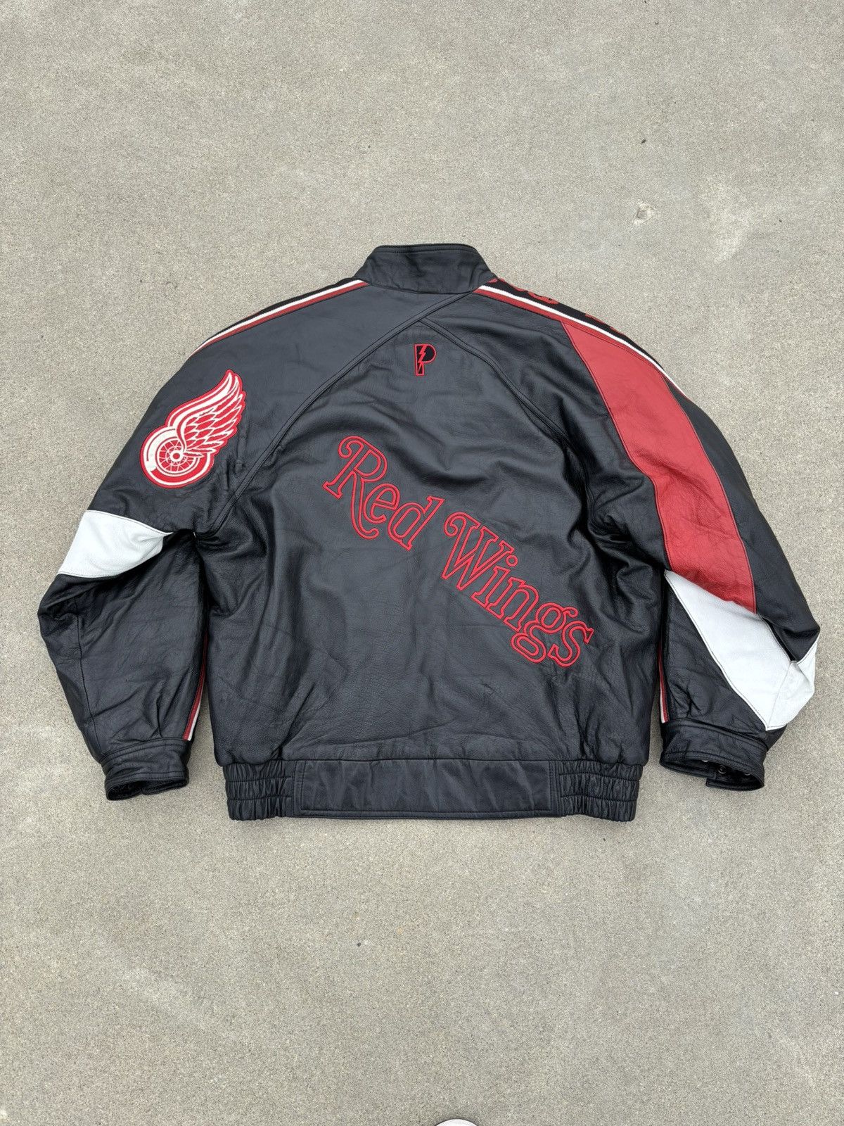 Pro Player Vintage 90s Detroit Red Wings Leather Jacket Size US L / EU 52-54 / 3 - 3 Thumbnail