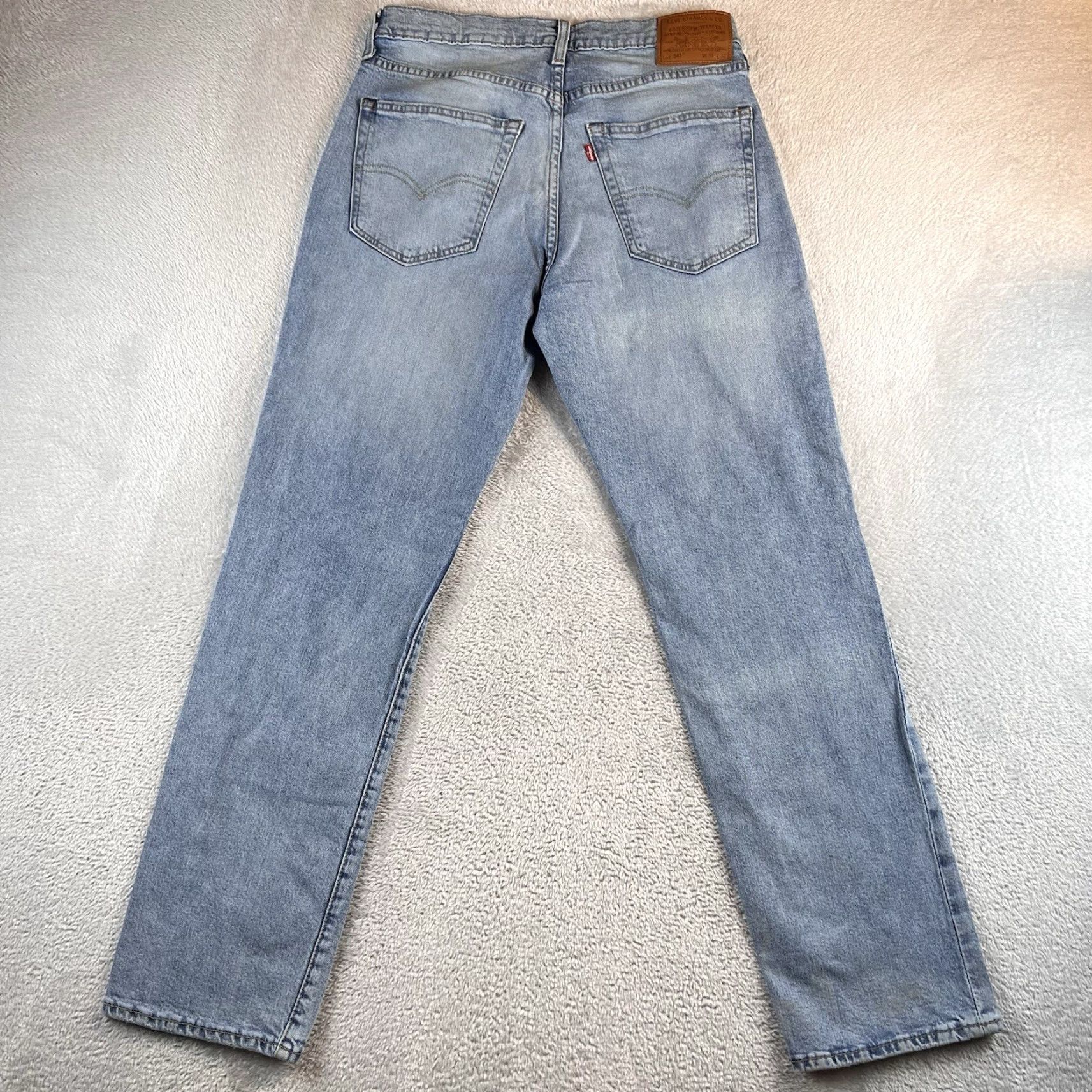 Levi's Levi's 541 Jeans Mens 31x32 Medium Wash Distressed Straight 5-Pocket Denim Logo USA 500 Series Regular Waist Blue Size US 31 - 2 Thumbnail