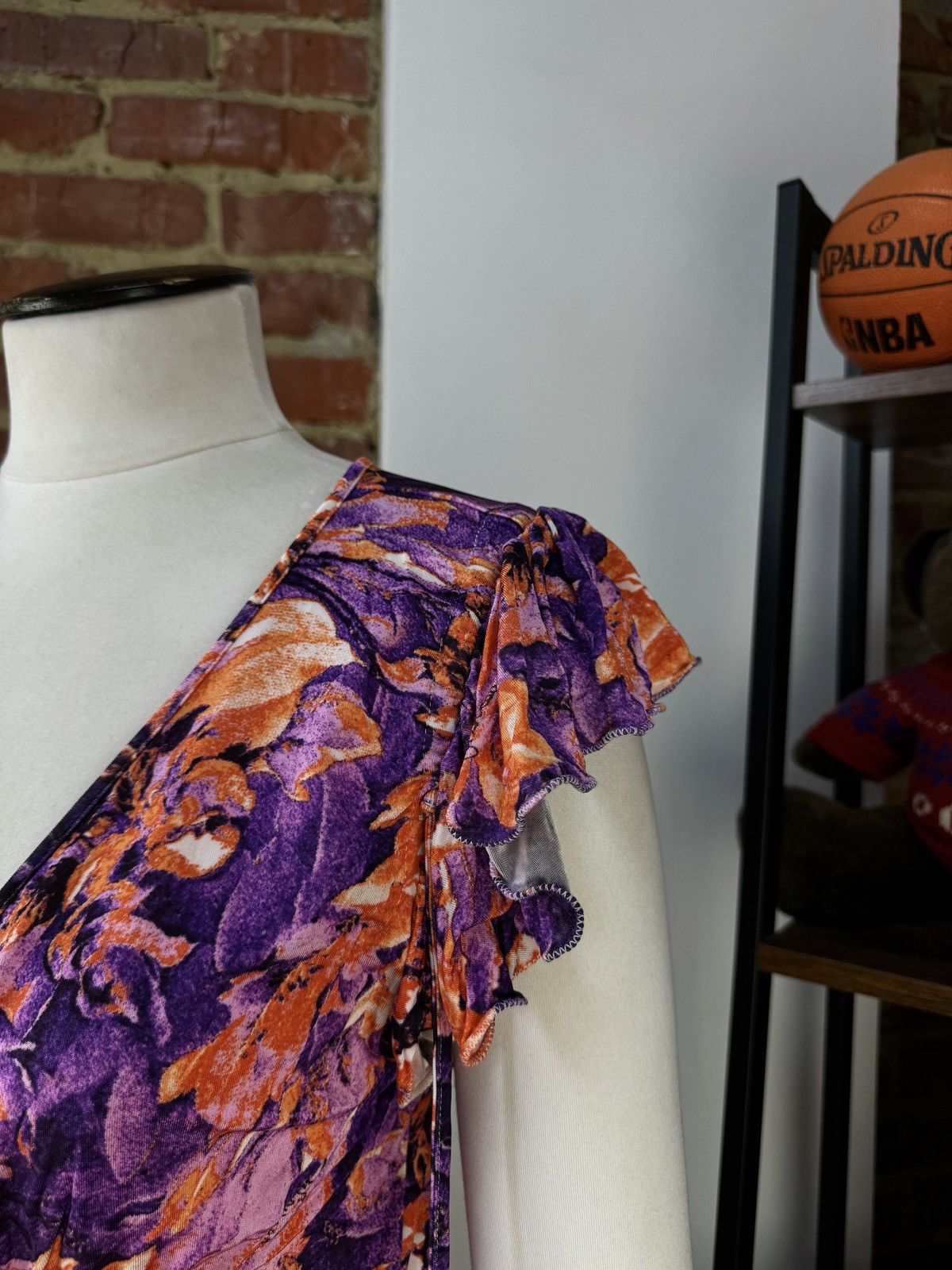 Designer × Just Cavalli × Vintage JUST CAVALLI Viscose Floral Flowers Multicolour T-Shirt Top Size M / US 6-8 / IT 42-44 - 5 Thumbnail
