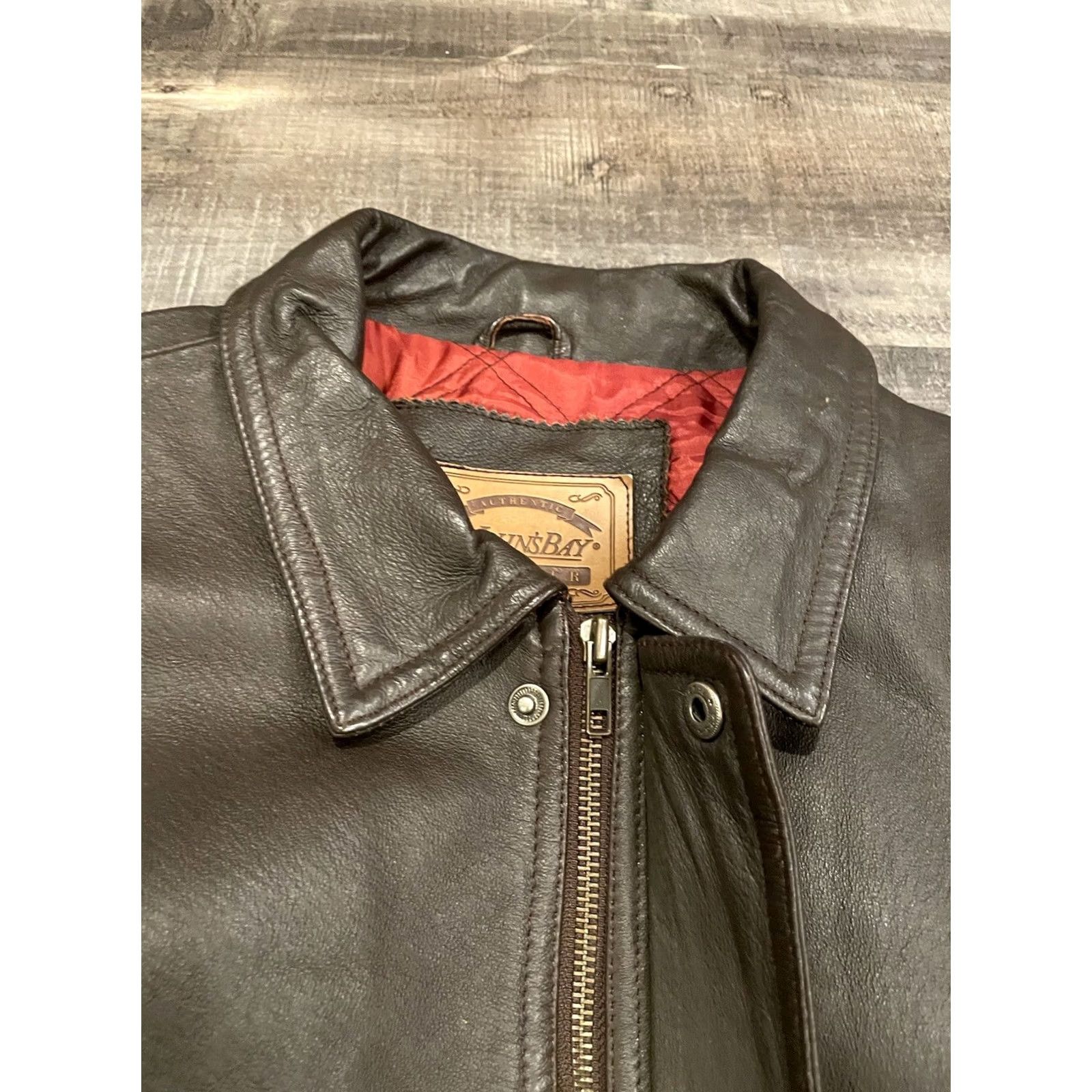 Vintage VINTAGE St. John's Bay Black Leather Jacket Bomber Biker Quilted Lined Men’s L Size US L / EU 52-54 / 3 - 3 Thumbnail