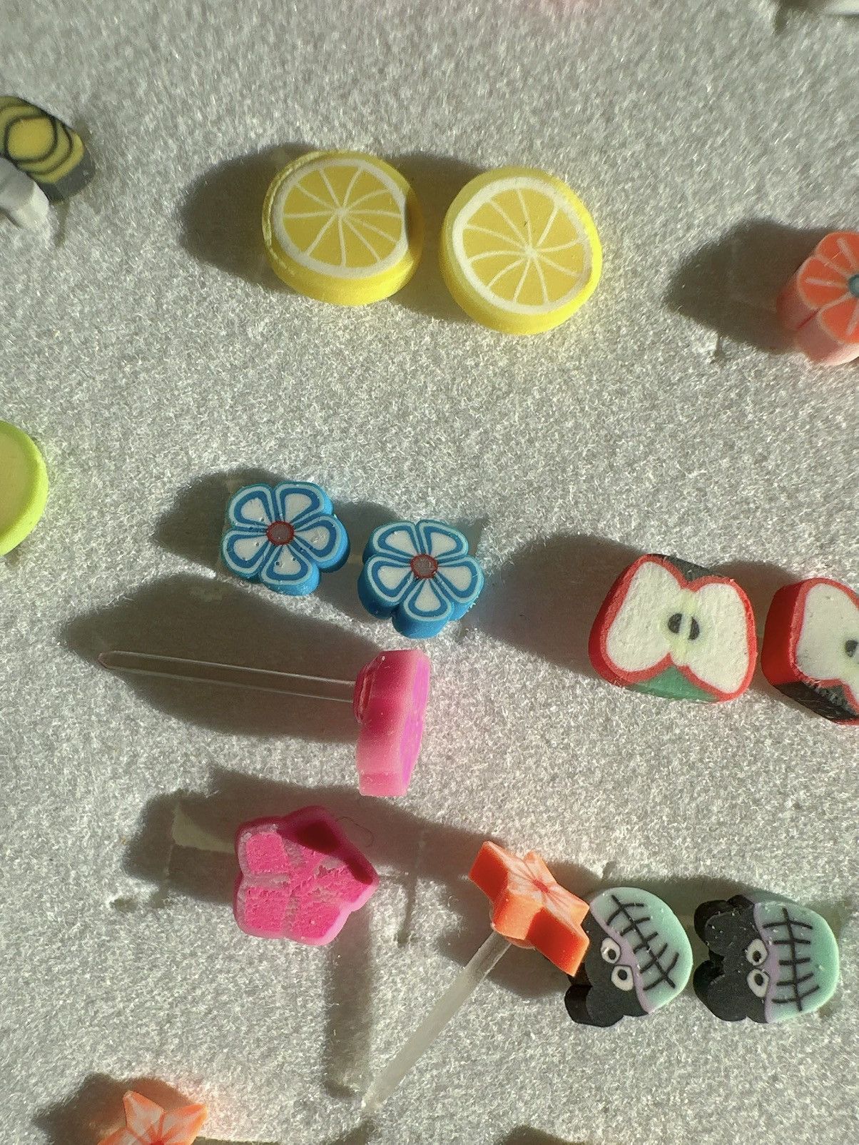 Designer 10 pair of baby earrings studs plastic harmless post lightwe Size ONE SIZE - 4 Thumbnail