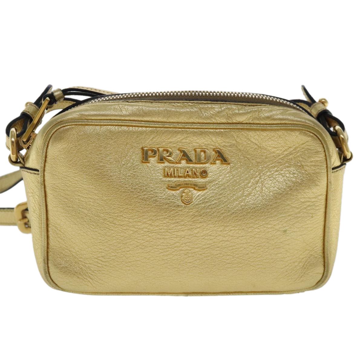 Gold Leather Shoulder Bag (Pre-Owned)