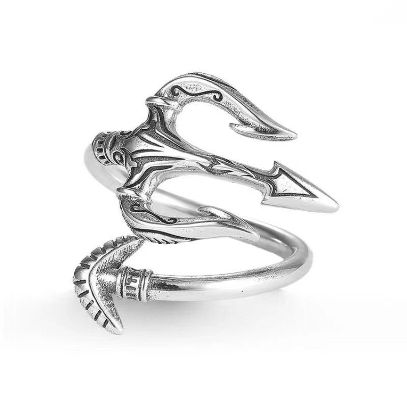Jewelry Trident Vintage Punk Ring Size ONE SIZE - 1 Thumbnail