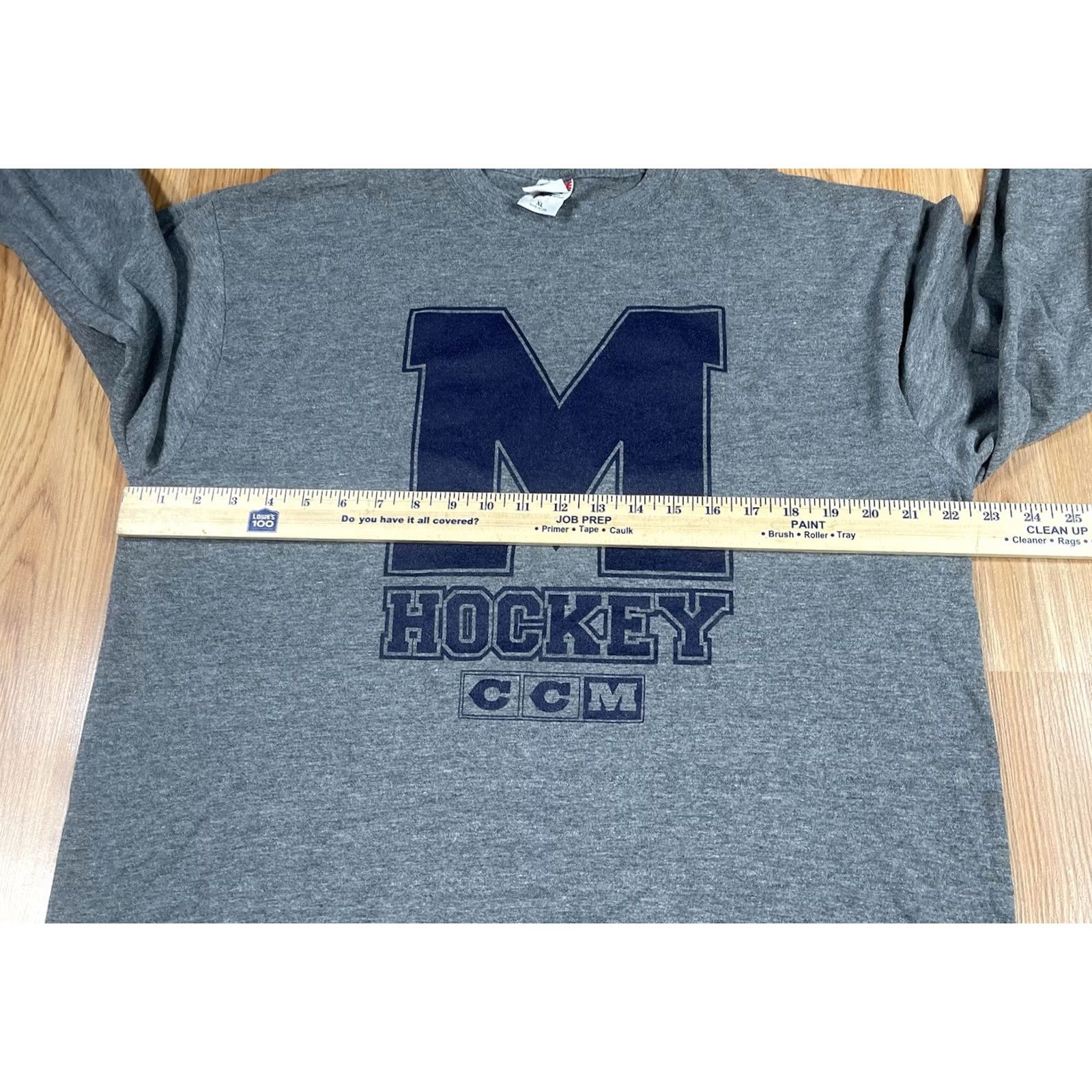Soffe VTG Soffe T-Shirt Mens XL Gray Long Sleeve Cotton Polyester CrewNeck M Hockey CCM Size US XL / EU 56 / 4 - 6 Thumbnail