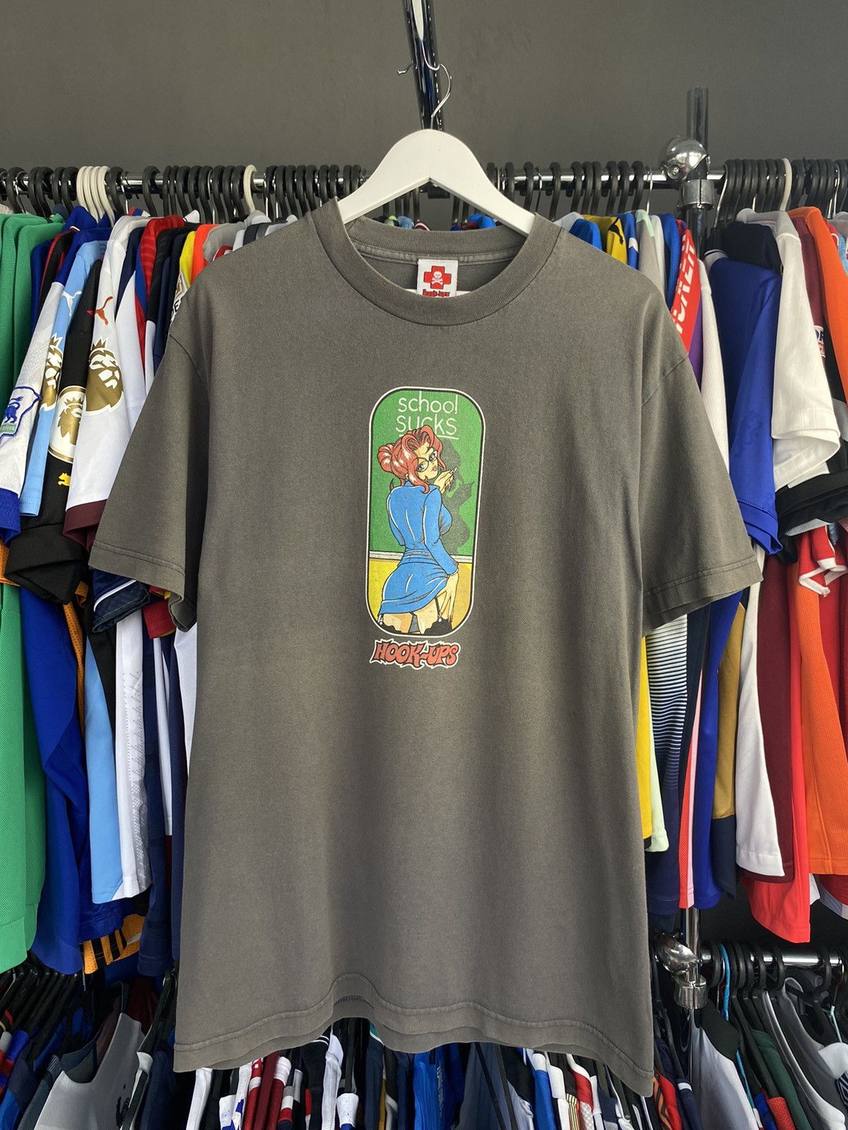 Hook-Ups Vintage Hook-Ups School Sucks Skate 90s Skateboarding Size US L / EU 52-54 / 3 - 1 Thumbnail
