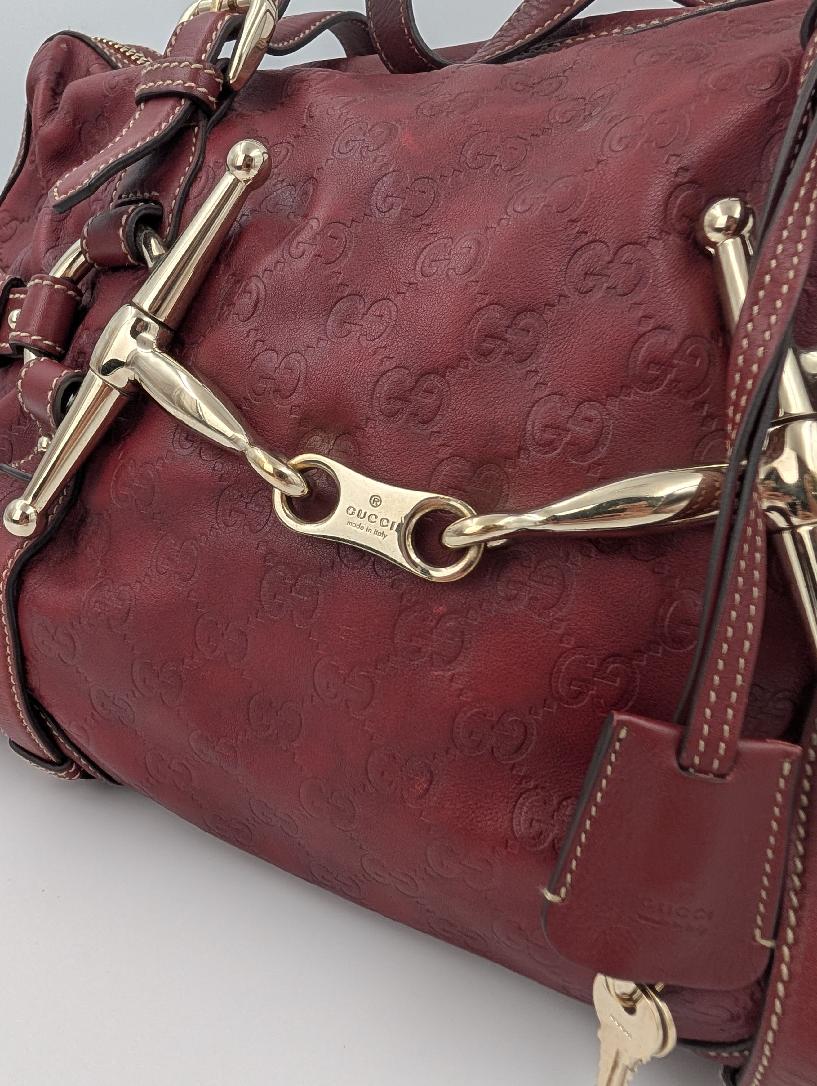 Gucci Gucci Burgundy Guccissima 85th Anniversary Boston Bag Size ONE SIZE - 6 Thumbnail