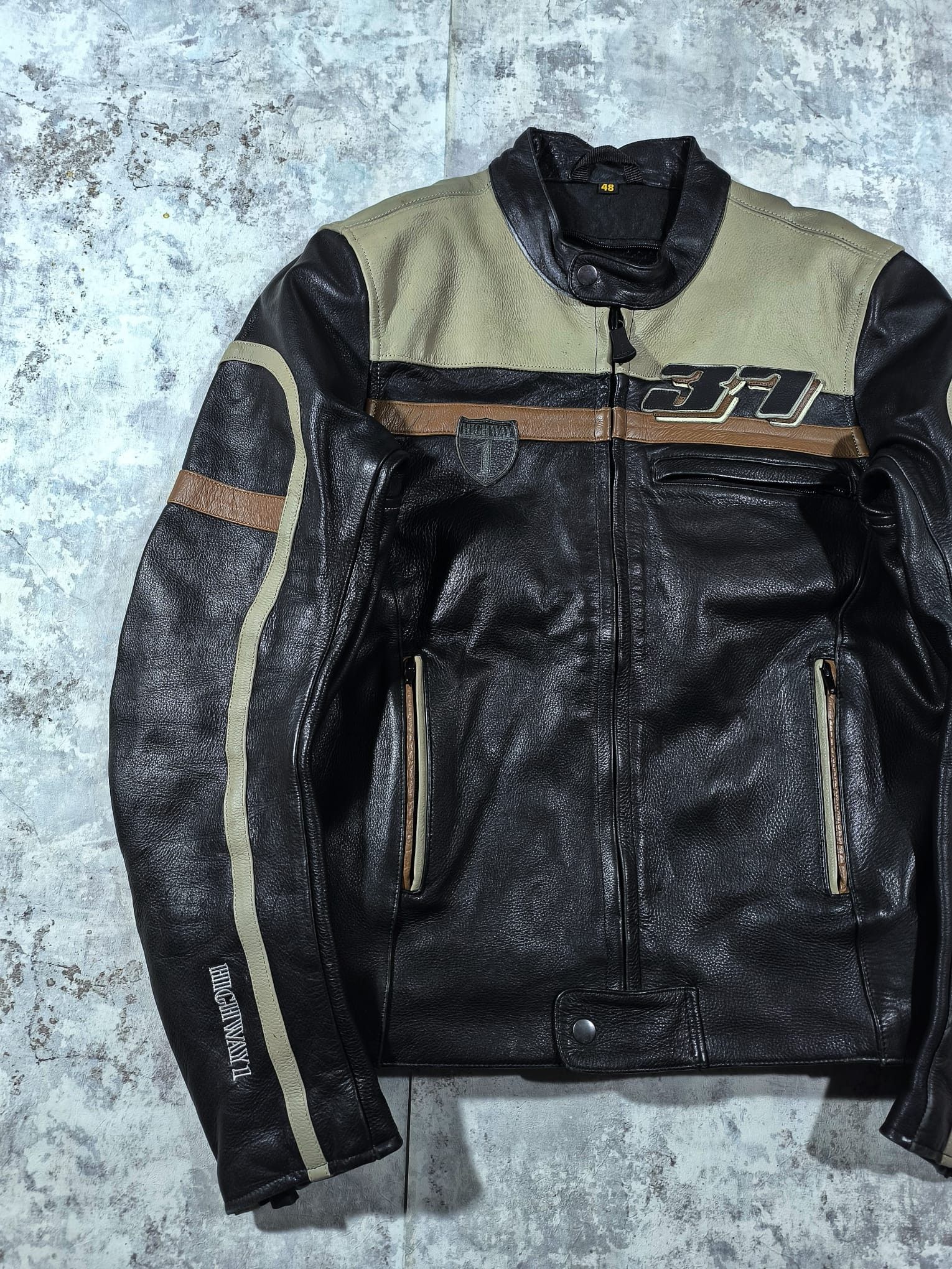 Harley Davidson vtg highway1 leather moto biker jacket Size US L / EU 52-54 / 3 - 7 Thumbnail