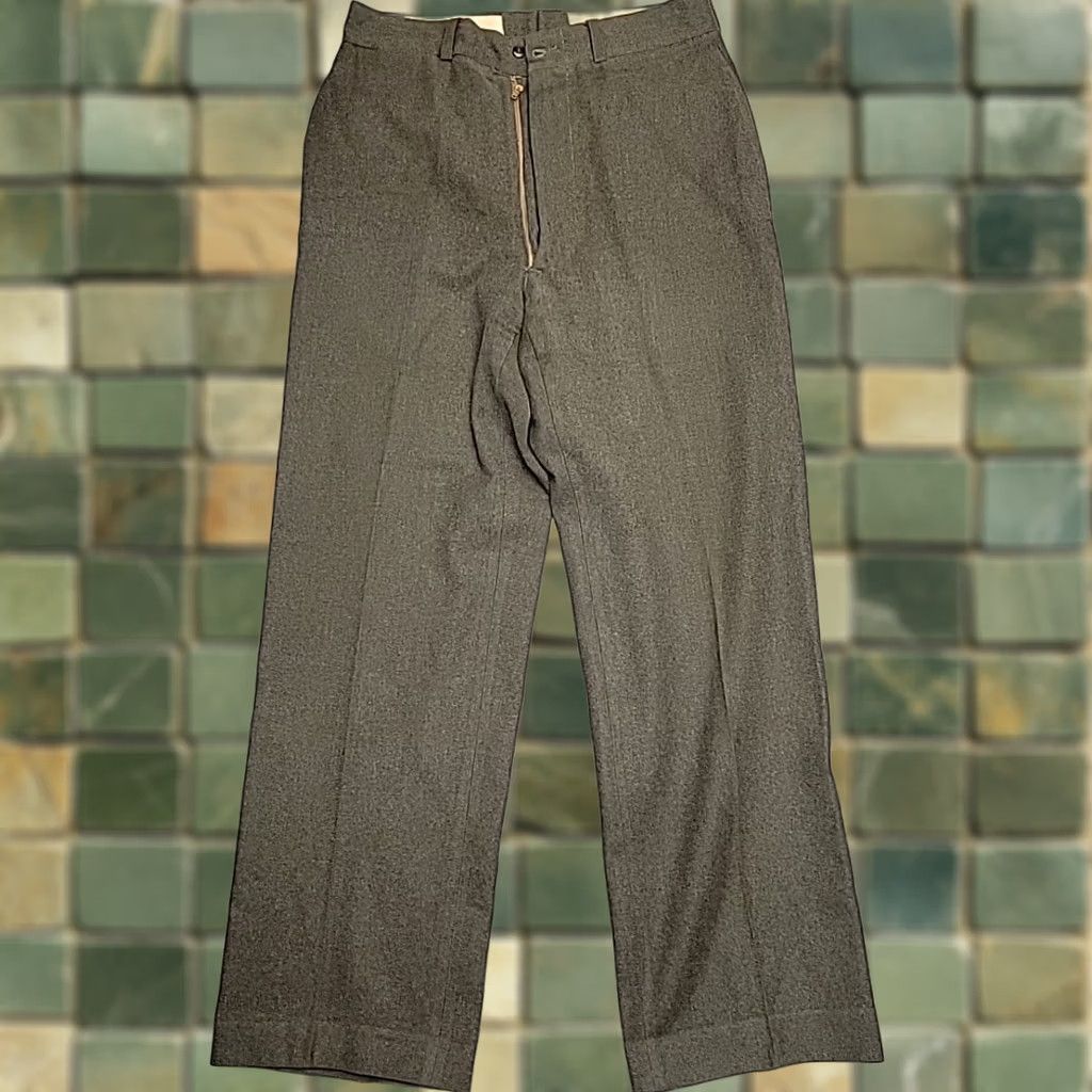 Vintage VINTAGE Military Pants Mens 32x31 Green Wool Zip Fly Flap Pocket 60s 70s READ Size US 32 / EU 48 - 1 Thumbnail