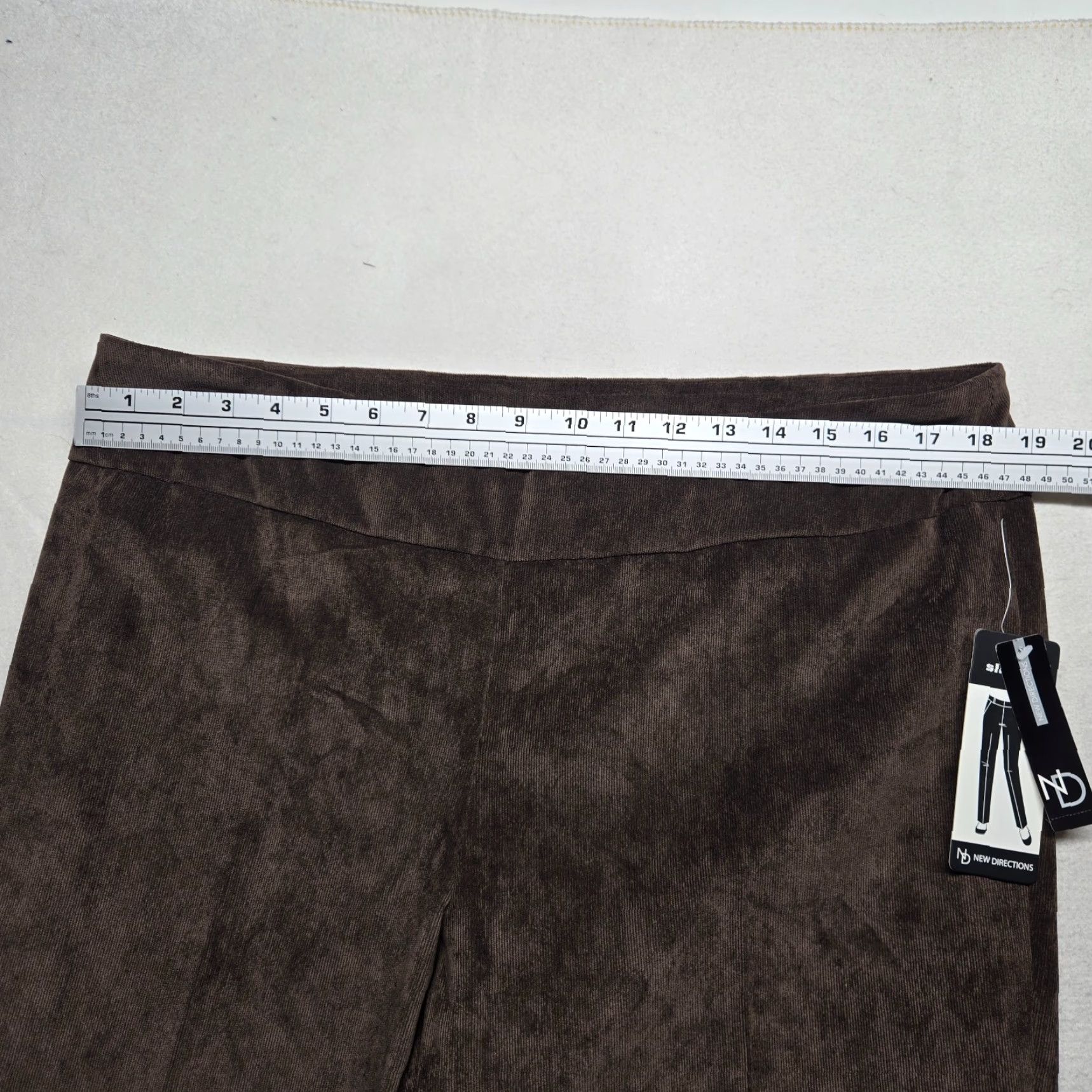Vintage New Directions Pants Women 14 Brown Corduroy Solid Office Straight Leg Causal Size 36" / US 14 / IT 50 - 6 Thumbnail