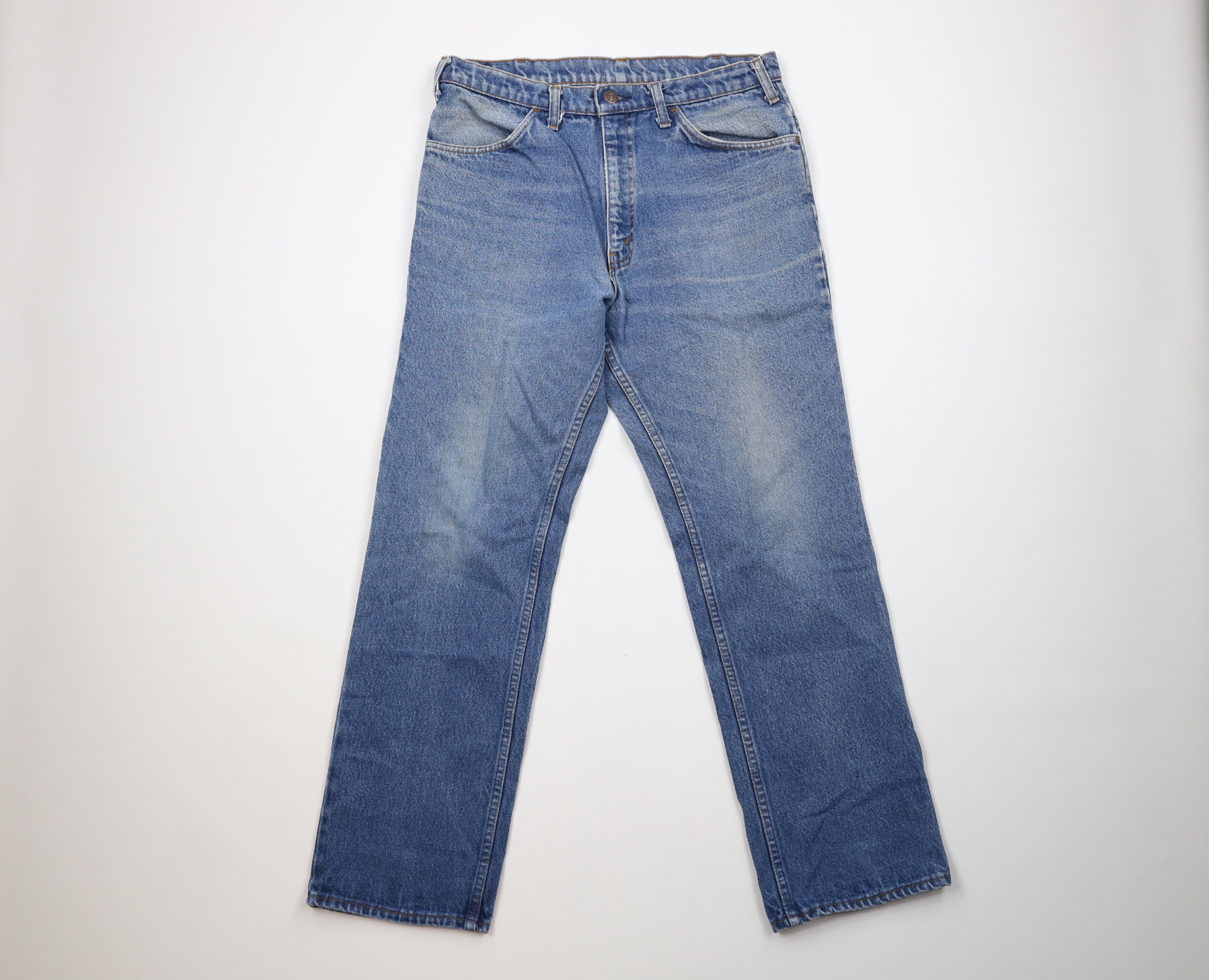 Vintage Vintage 70s Streetwear Flared Bootcut Denim Jeans Blue USA Size US 34 / EU 50 - 1 Thumbnail
