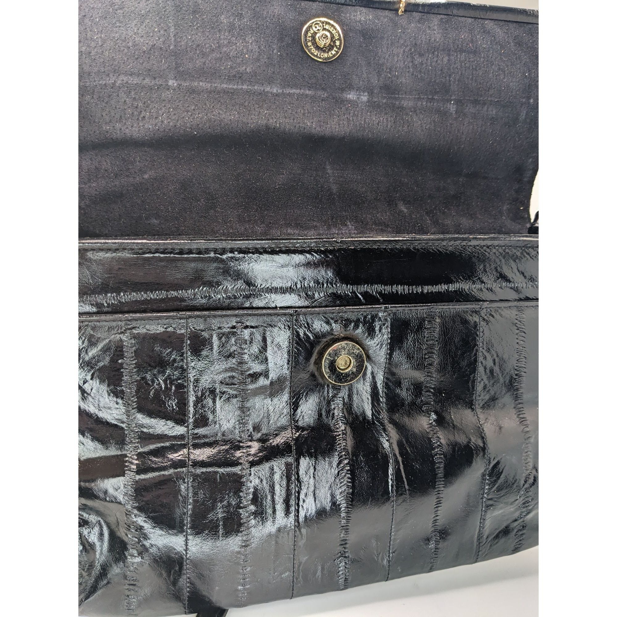 Other Vintage 80s Black Eel Skin Shoulder Bag With Gold Accents Ma Size ONE SIZE - 10 Thumbnail