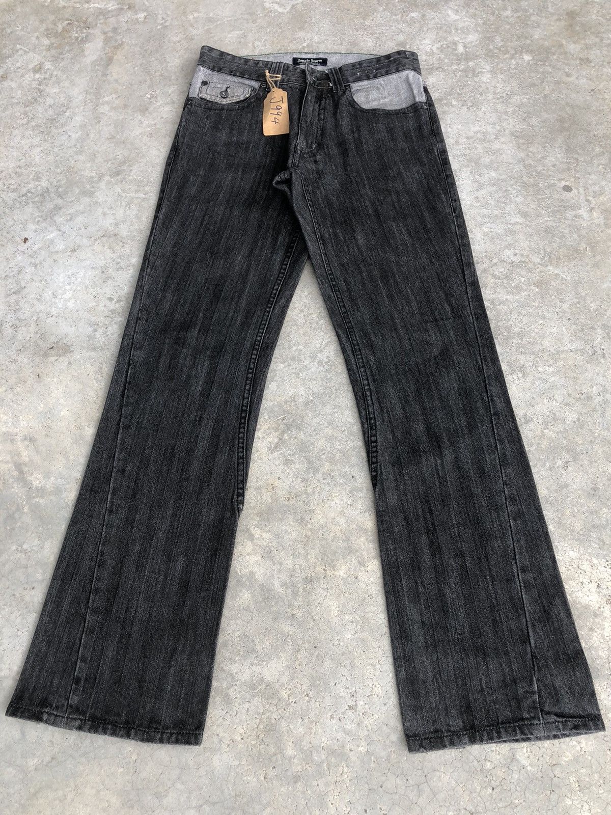 If Six Was Nine Japanese Jungle Storm Flared Jeans Size US 31 - 1 Thumbnail