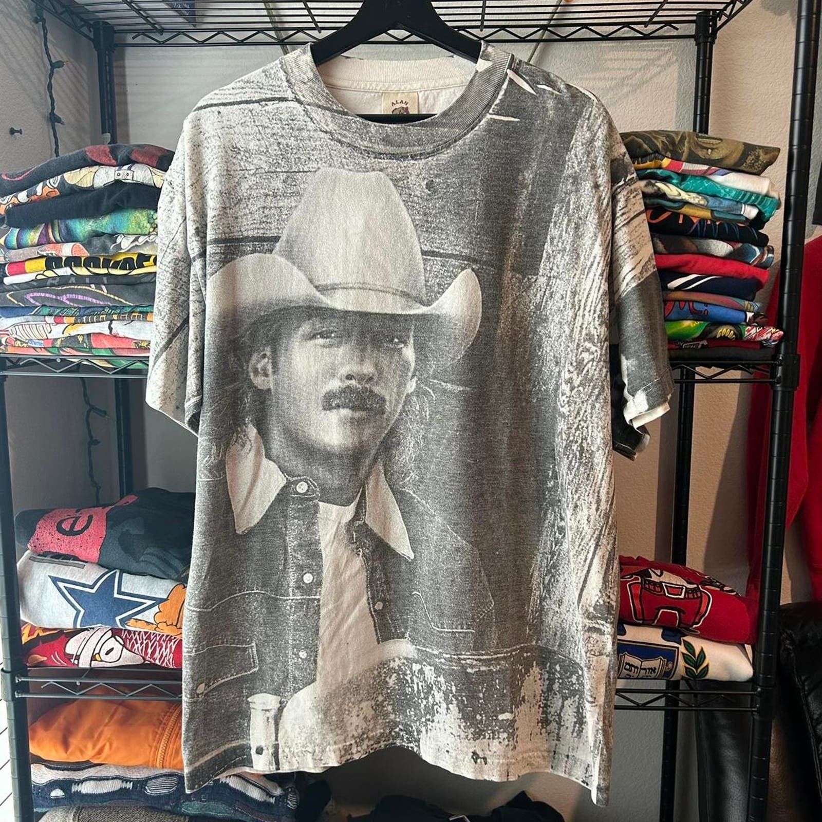 image of Vintage 1990S Alan Jackson Aop in Grey, Men's (Size XL)