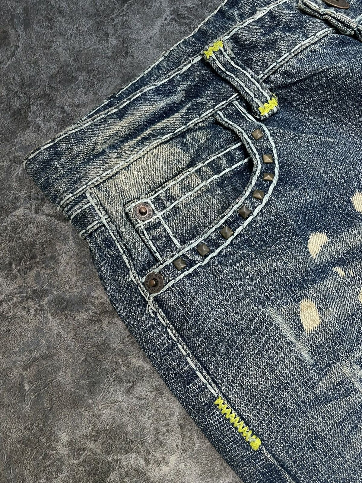 Tornado Mart Vintage Japan Designer Meteor Distressed Flared Iconic Denim Size US 32 / EU 48 - 9 Thumbnail
