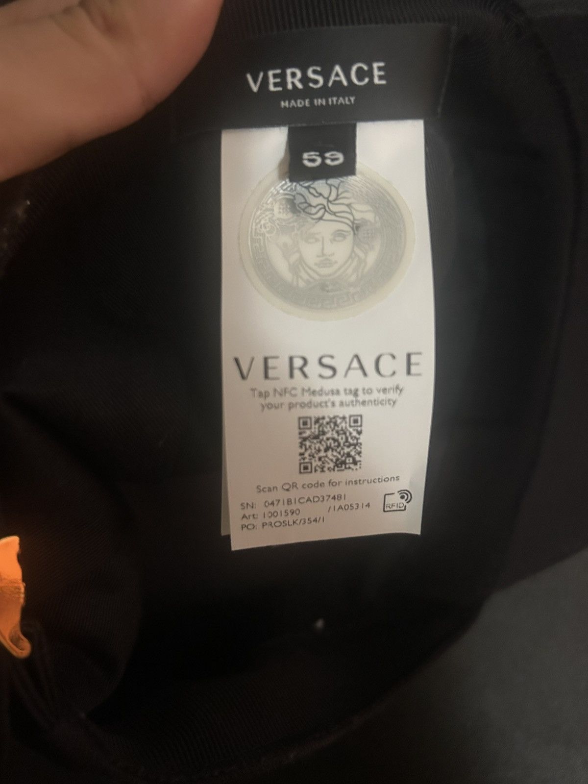 Versace Versace Black And Gold I Love You Cap Size ONE SIZE - 3 Thumbnail