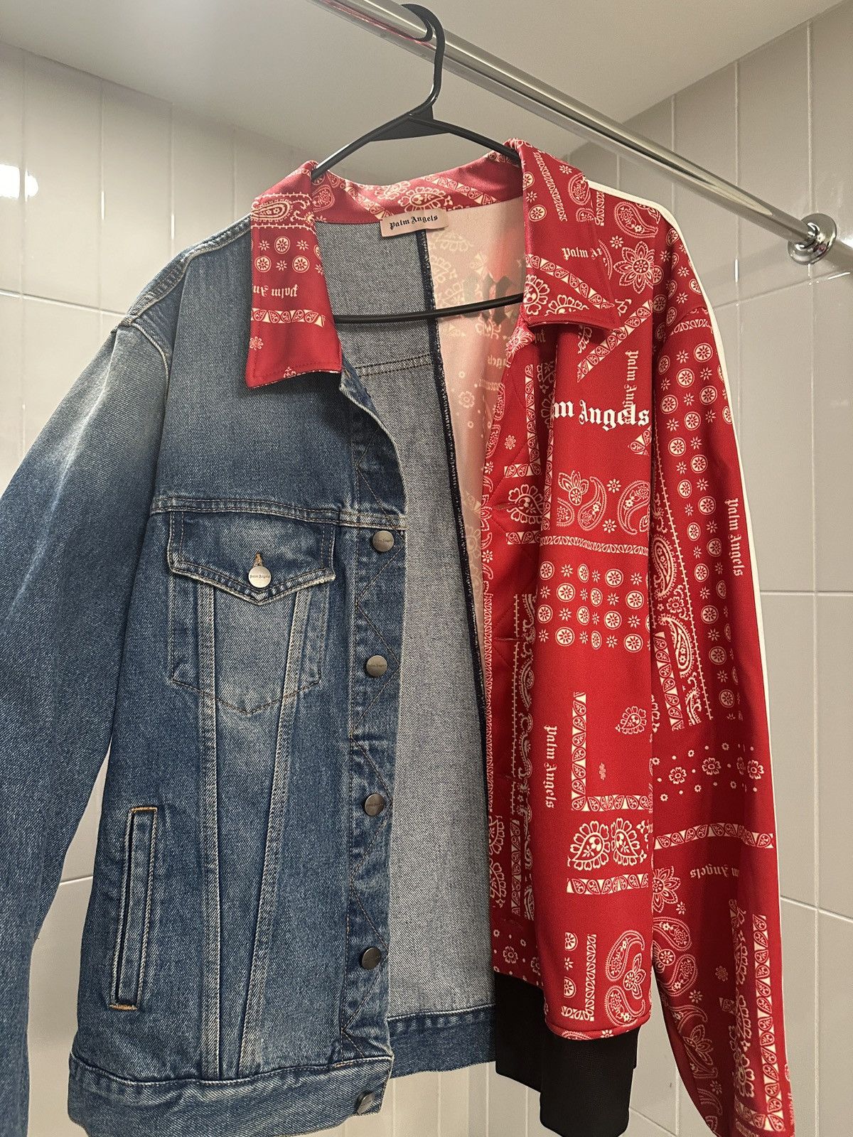 image of Palm Angels Denim Jacket in Blue, Men's (Size XL)