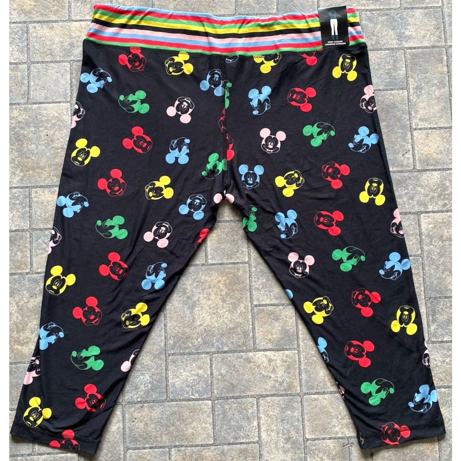 Disney Disney Mickey Mouse Leggings Women 1X Cropped Black Multicolor Size 40" / US 18 - 2 Thumbnail