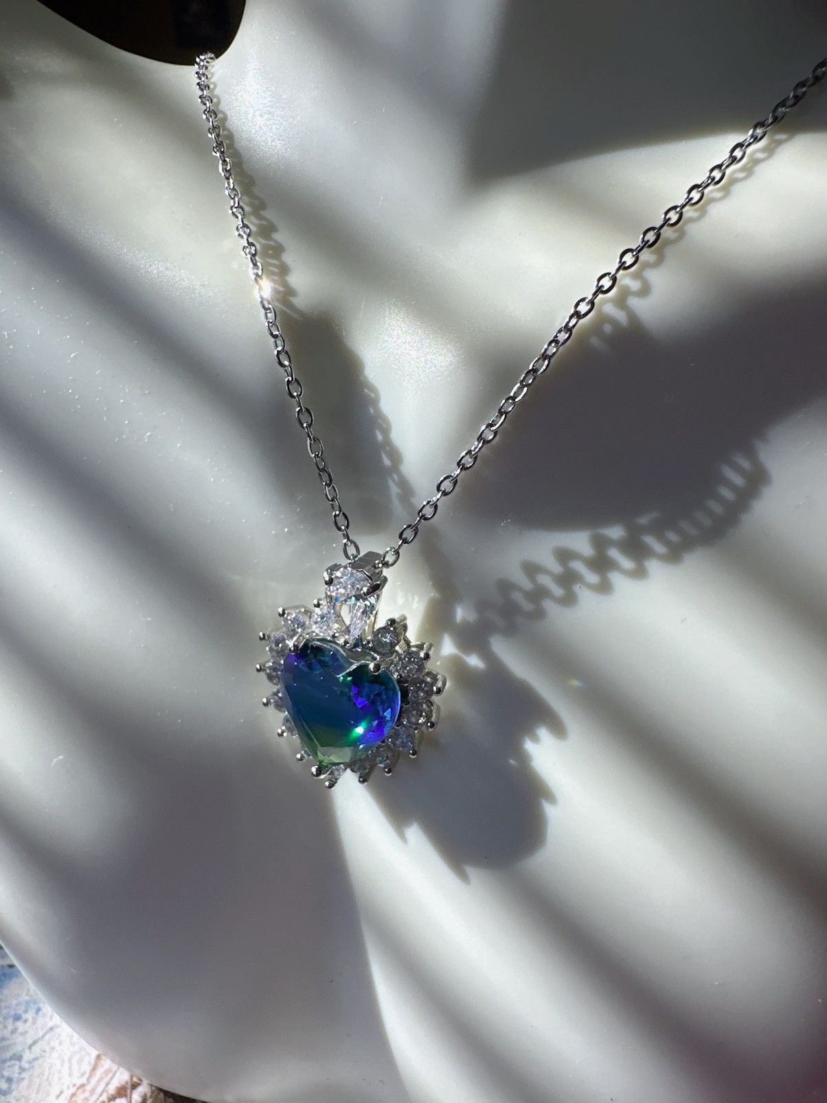 Nine West Nine West 2pc set necklace earring silver tone green blue Size ONE SIZE - 6 Thumbnail