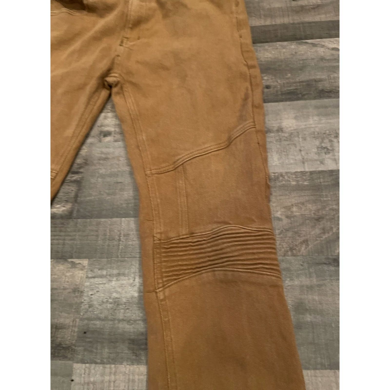 Denime LR Scoop Jeans Mens 32 Blue Tan Skinny Ribbed Stretch Denim Size 34x32 32x27 Skater F417 Size US 32 / EU 48 - 4 Thumbnail