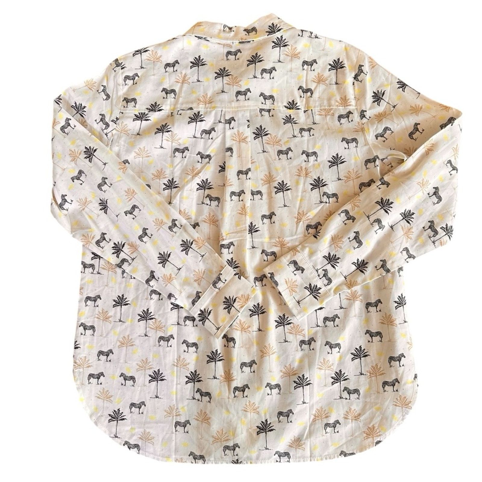 Loft Loft Zebra Print Button Down – White/Black – Size S – EUC Size S / US 4 / IT 40 - 7 Thumbnail