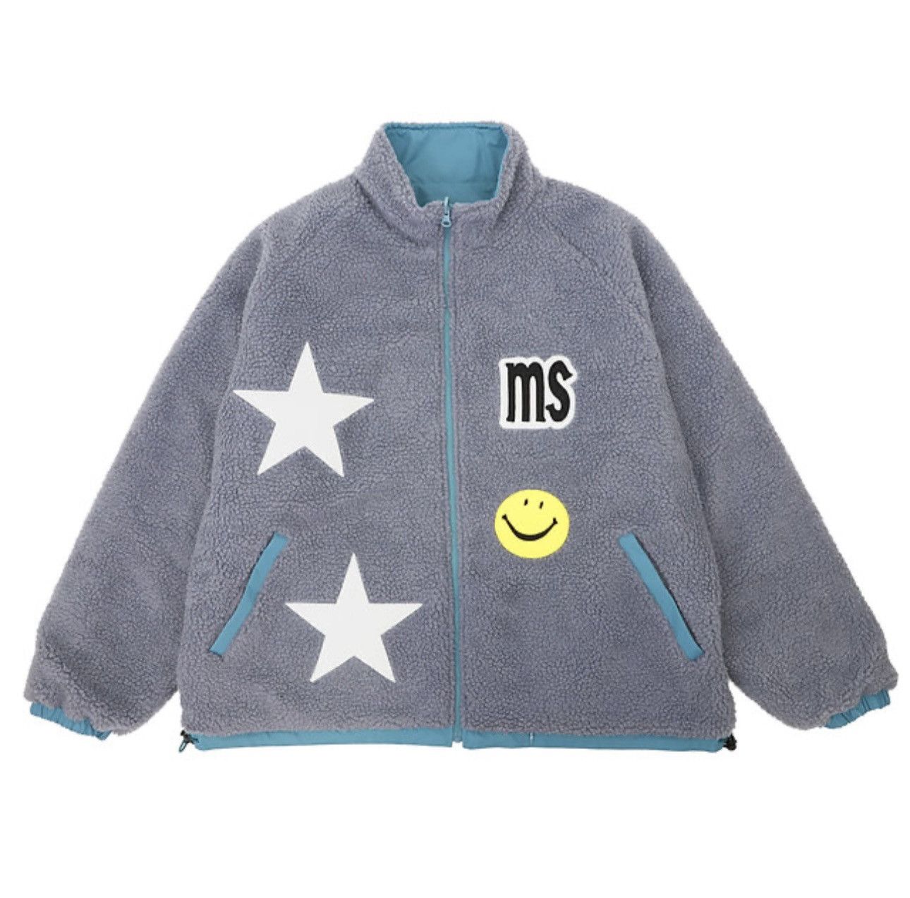 Japanese Brand × Mindseeker Mindseeker 80s Hand Patch Reversible Boa Fleece Jacket Size US S / EU 44-46 / 1 - 1 Thumbnail