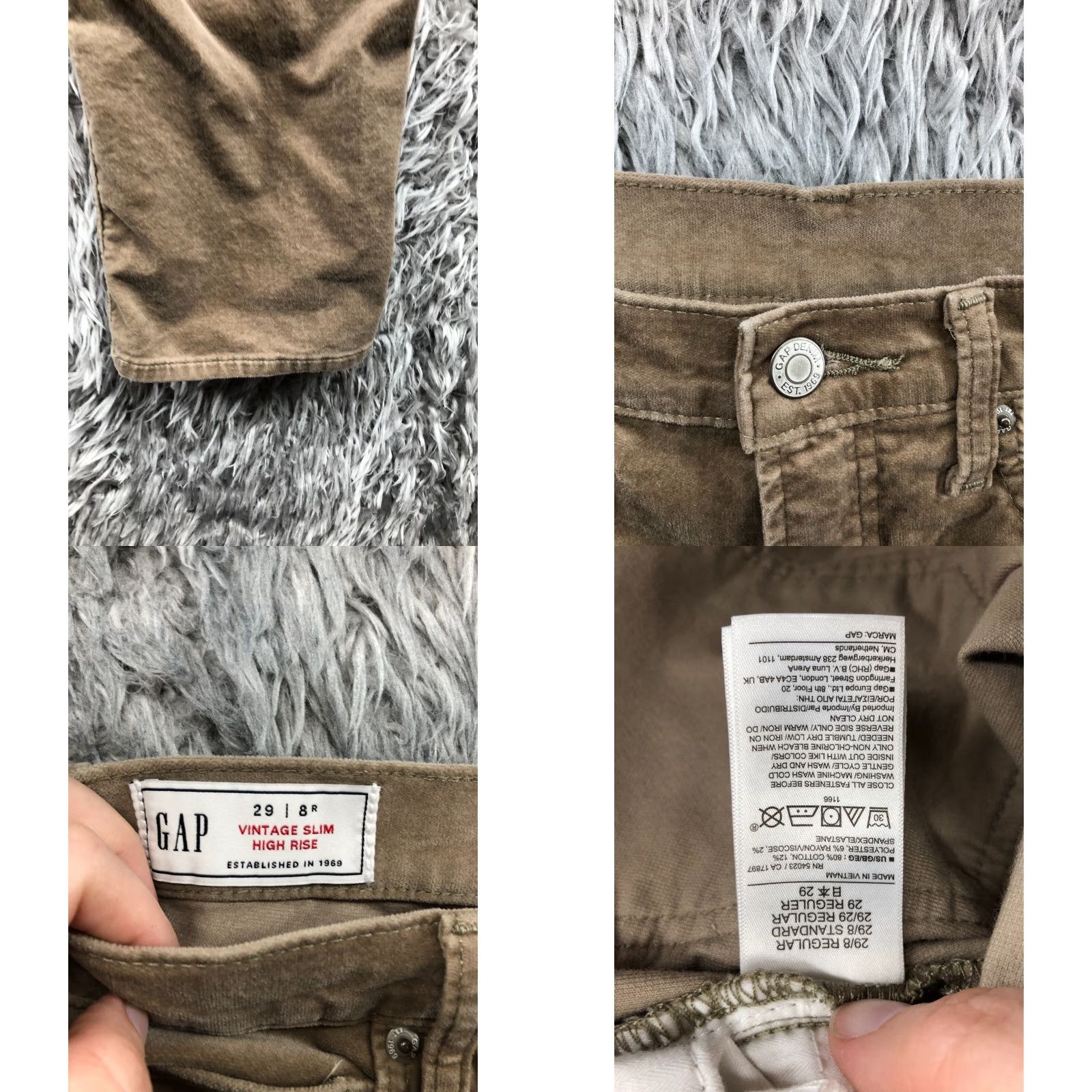 Gap VINTAGE Gap Slim High Rise Jeans Womens 8 Brown Beige - Gap 1969 5-Pocket Denim Straight Size 30" / US 8 / IT 44 - 9 Thumbnail