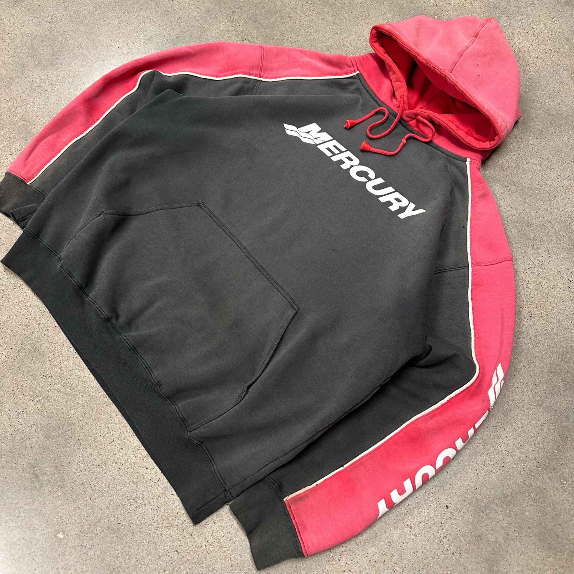 Vintage Vintage 90s Mercury Boats Two Tone Faded Hoodie Sweatshirt Size US XL / EU 56 / 4 - 2 Thumbnail