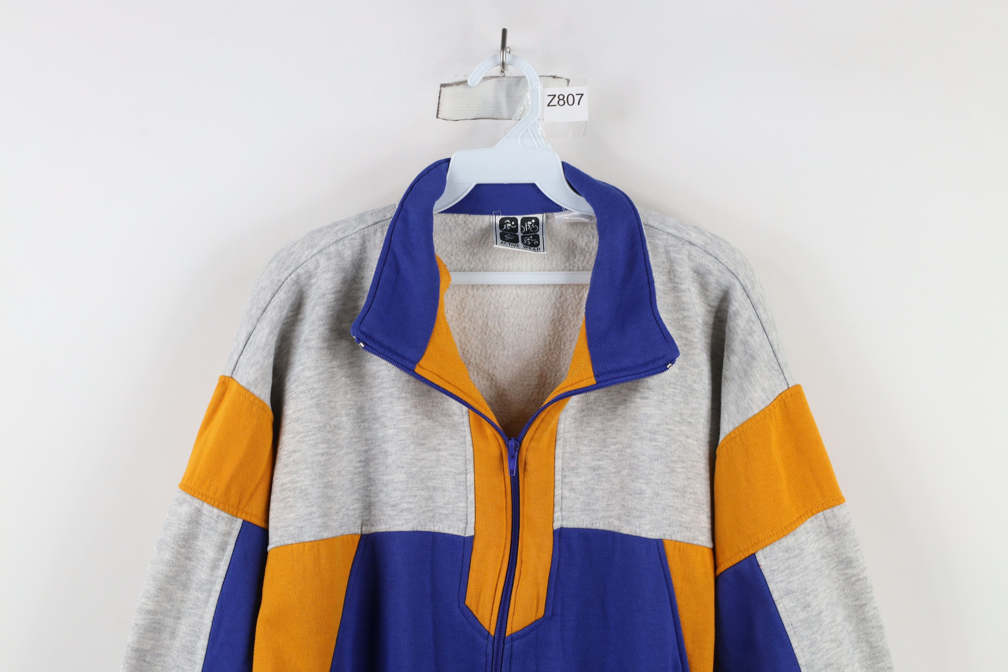 Vintage Vintage 90s Streetwear Faded Block Warm Up Track Jacket Size US L / EU 52-54 / 3 - 2 Thumbnail