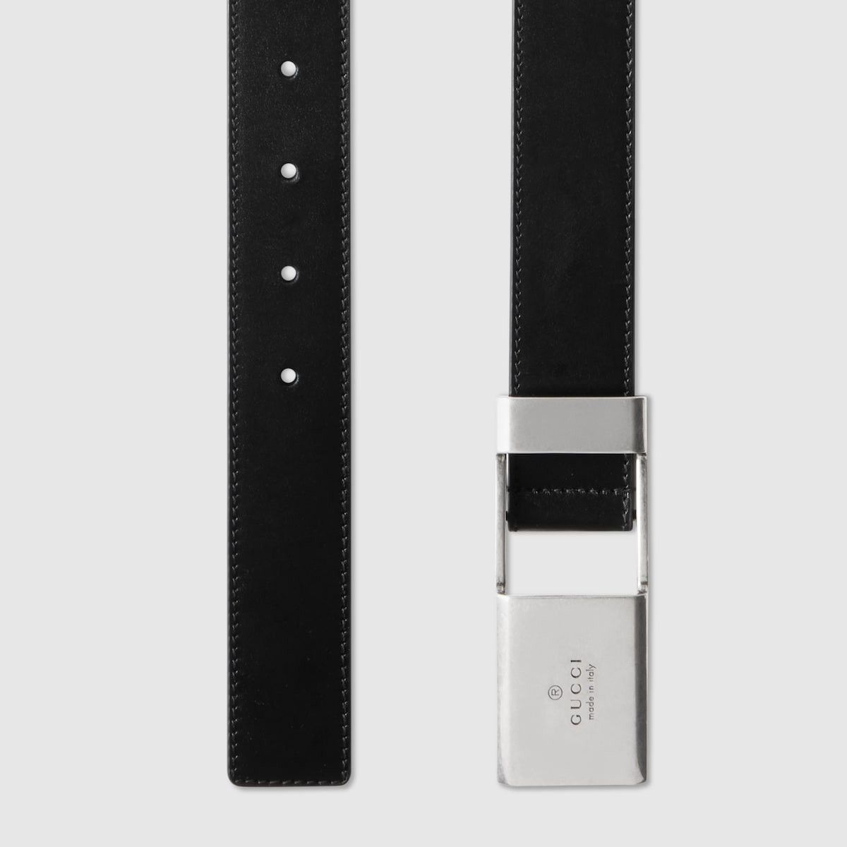 Gucci o1mt1gz0225 Size: 90 / Belt With Gucci Plaque Buckle Black Size 34 - 3 Thumbnail