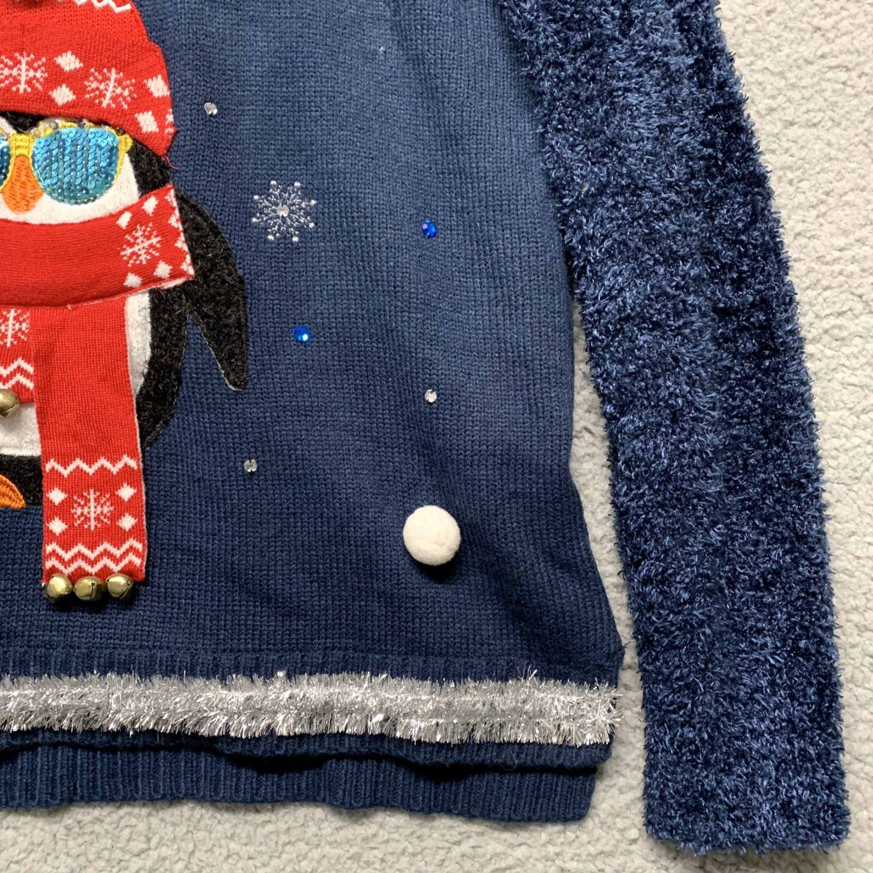 Vintage Holiday Time Women’s Large Blue CHILL'N Embellished Warm Winter Sweater Shirt (12-14) Pullover Womens Size L / US 10 / IT 46 - 7 Thumbnail