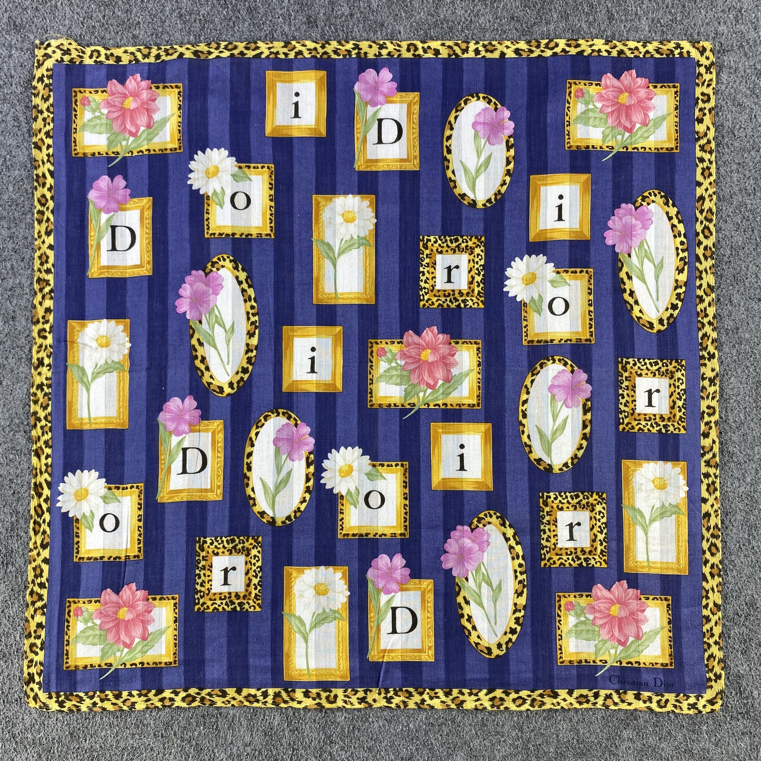 Vintage Christian Dior Handkerchief/Neckerchief/Bandana HC592 Size ONE SIZE - 1 Thumbnail