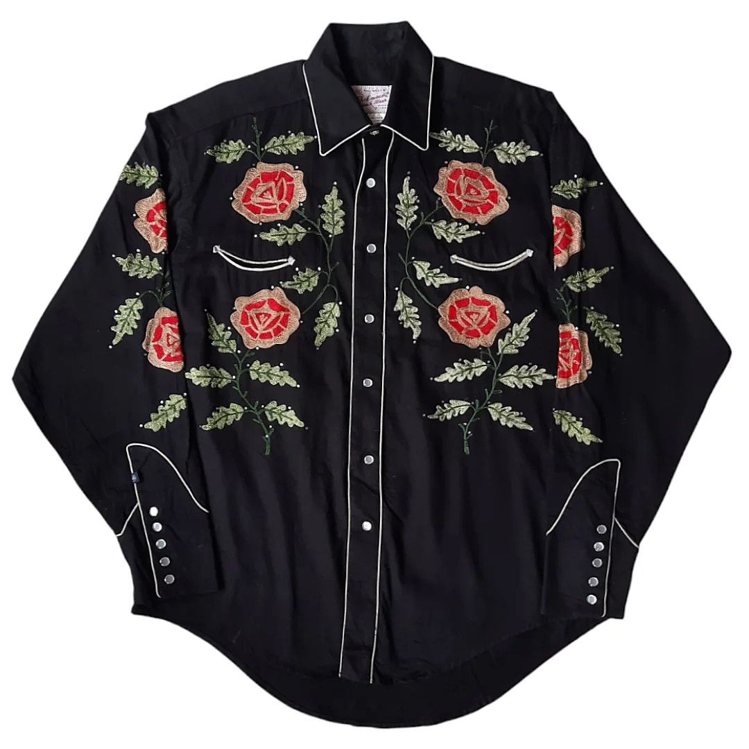 Cowboy Equipment × RRL Ralph Lauren × Rockmount Ranch Wear Rockmount Ranchwear Embroidery Pearl Snap Western Shirt Size US M / EU 48-50 / 2 - 1 Thumbnail