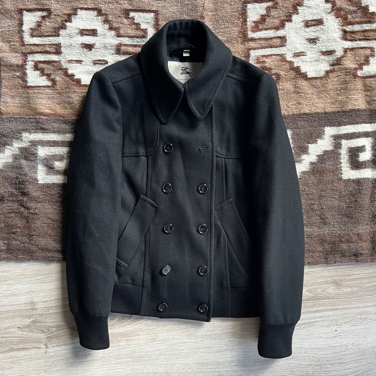 Burberry Burberry Wool Black Peacoat Jacket 9519AC Size M / US 6-8 / IT 42-44 - 1 Thumbnail