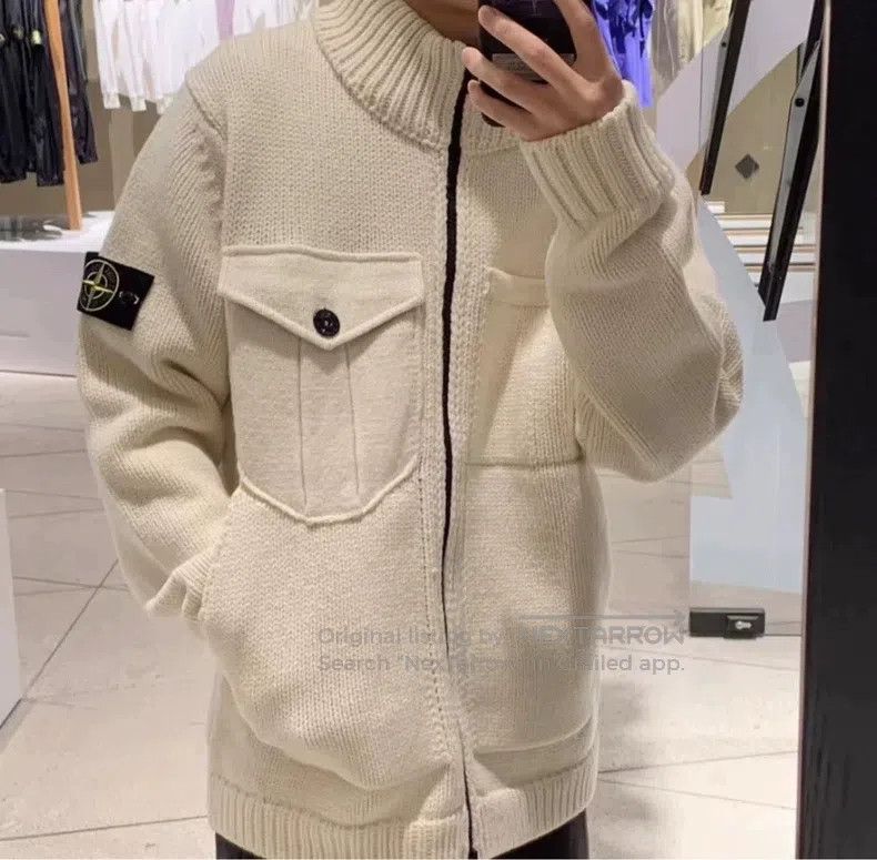 Other Stone Island Heavy Wool Knit Jacket Beige Color Size M Size US M / EU 48-50 / 2 - 3 Thumbnail