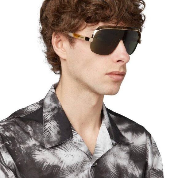 Palm Angels Palm Angels PERI10I KING 6064 Sunglasses Gold/Havana Shield Size ONE SIZE - 2 Thumbnail