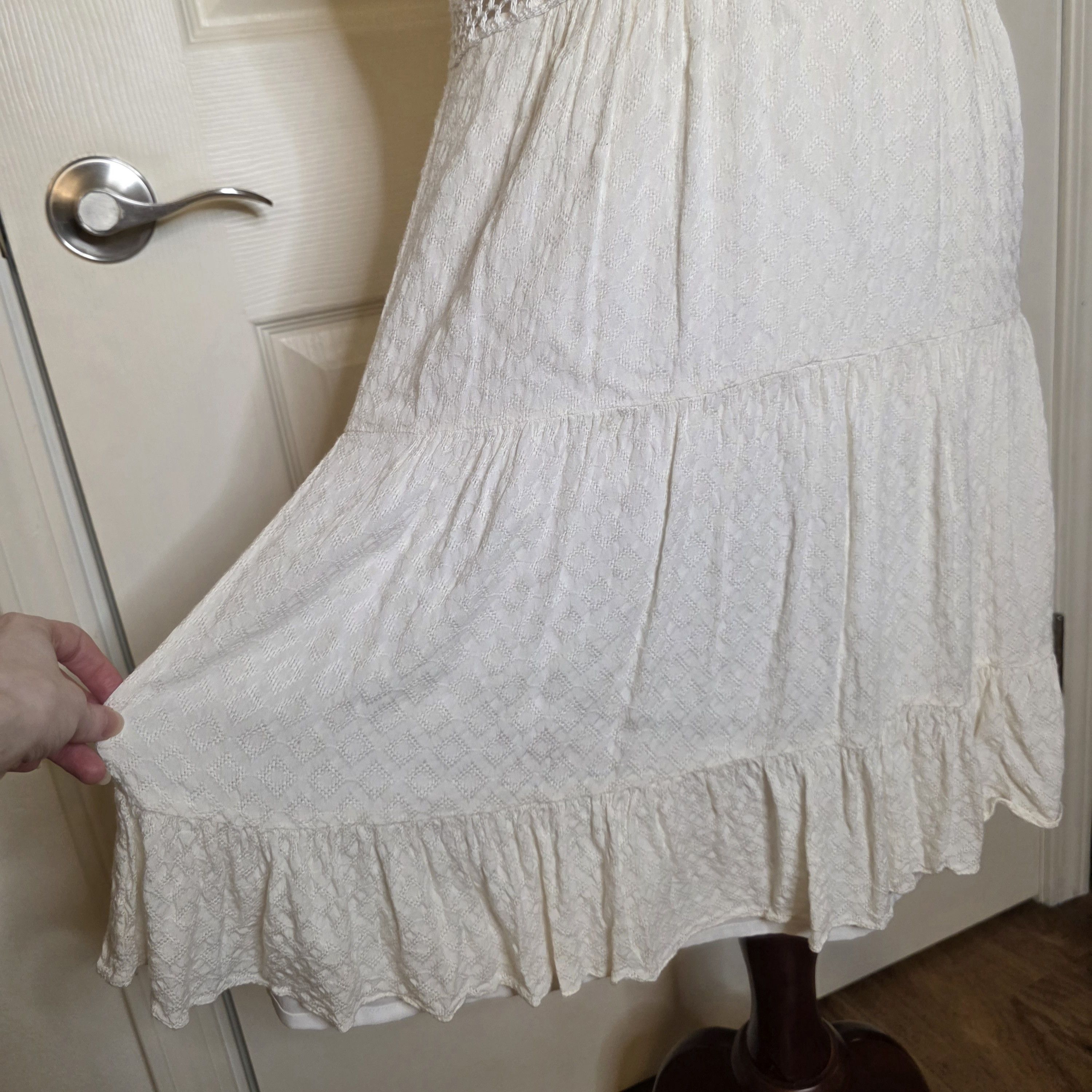 Sandro Sandro Paris White Embroidered Sleeveless Mini Dress Size L / US 10 / IT 46 - 5 Thumbnail