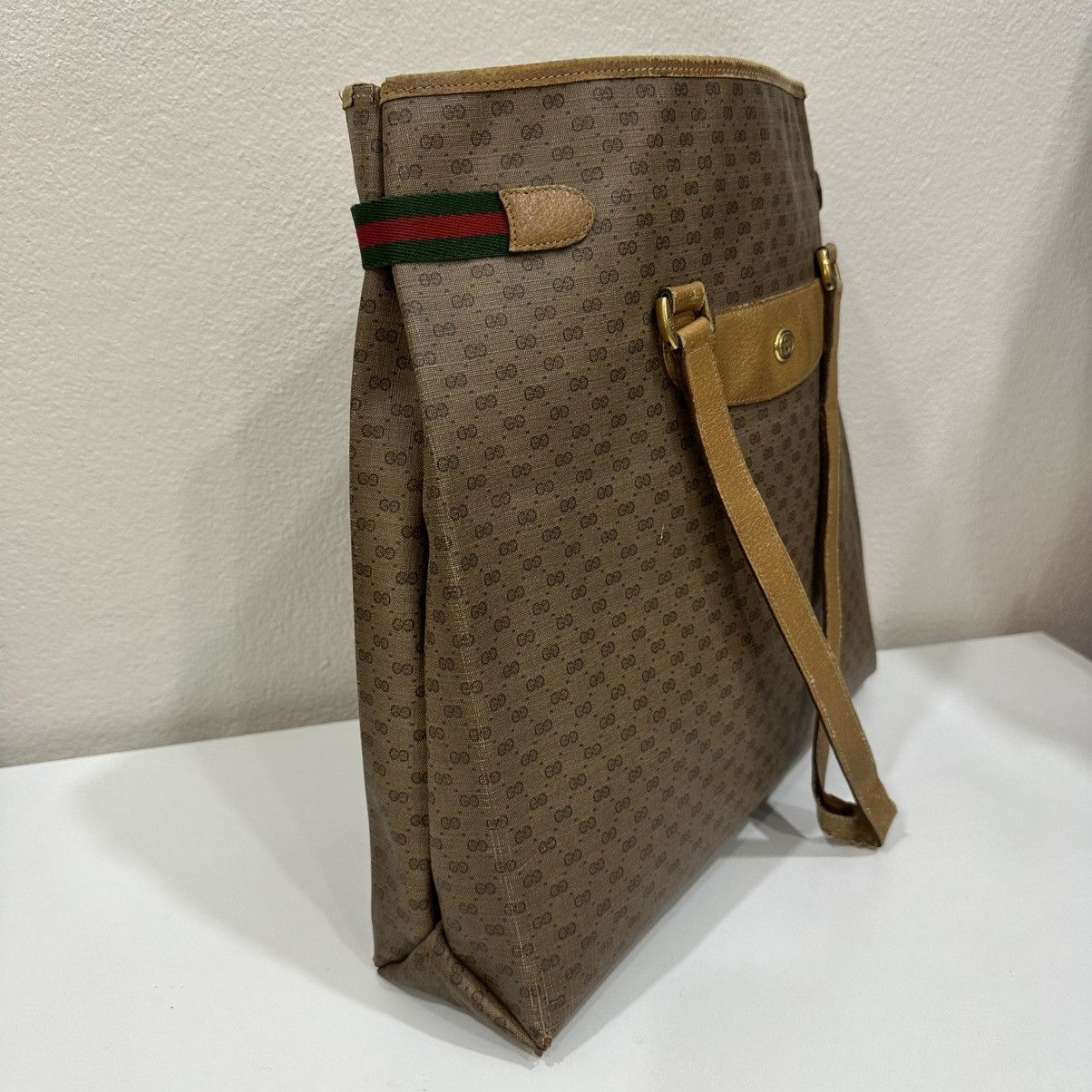 Gucci VINTAGE GUCCI WEB GG SUPREME TOTE BAG 35 Size ONE SIZE - 4 Thumbnail