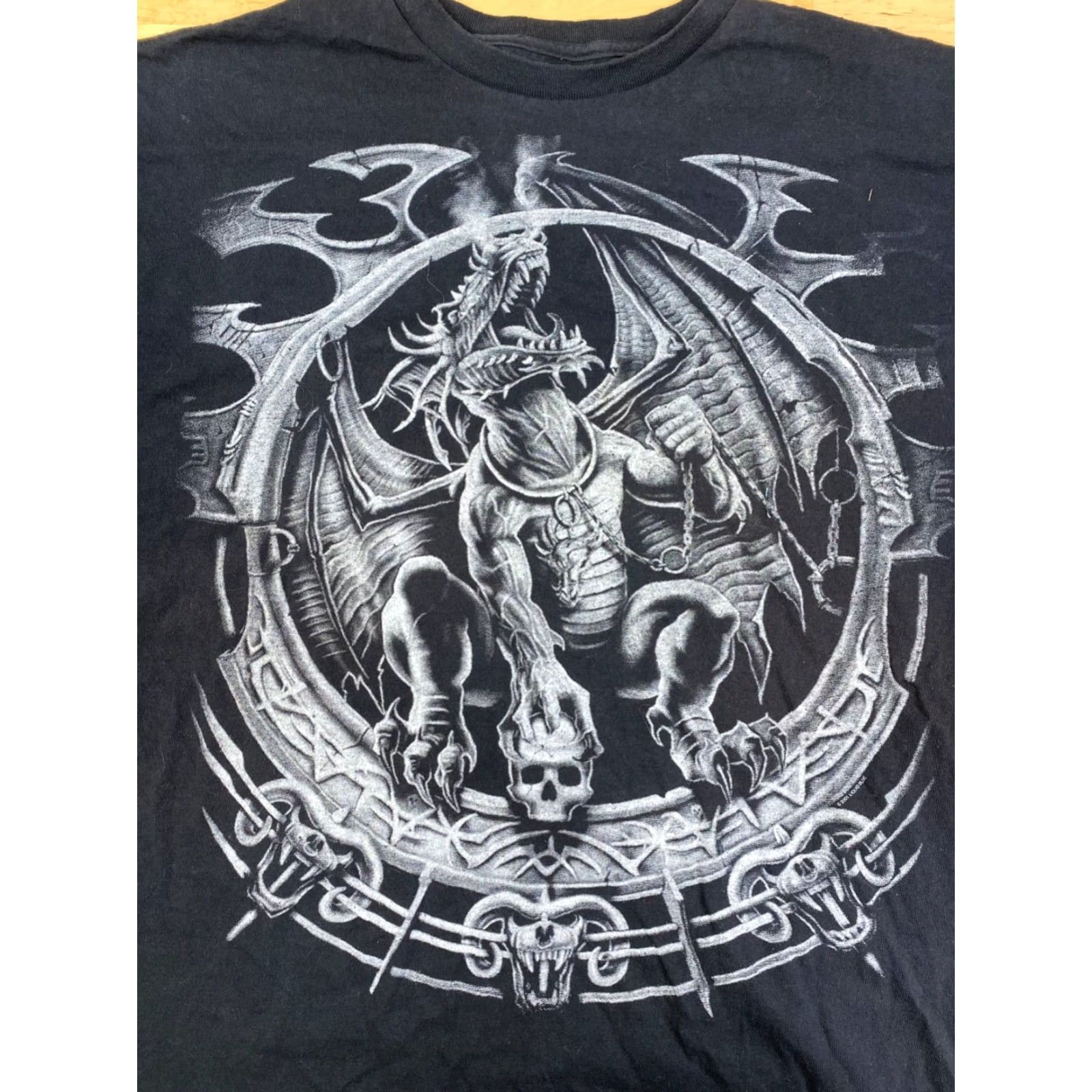 Liquid Blue VINTAGE Liquid Blue Dragon Catcher T Shirt Mens 3XL Black 2001 Y2K Dragon Catcher T Shirt Mens 3XL Black Vintage Size US XXL / EU 58 / 5 - 2 Thumbnail