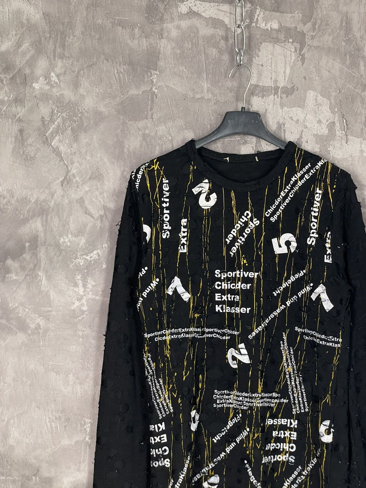 Japanese Brand × Vintage Vintage Diesel style Distressed y2k sweater Long sleeve Size US M / EU 48-50 / 2 - 3 Thumbnail