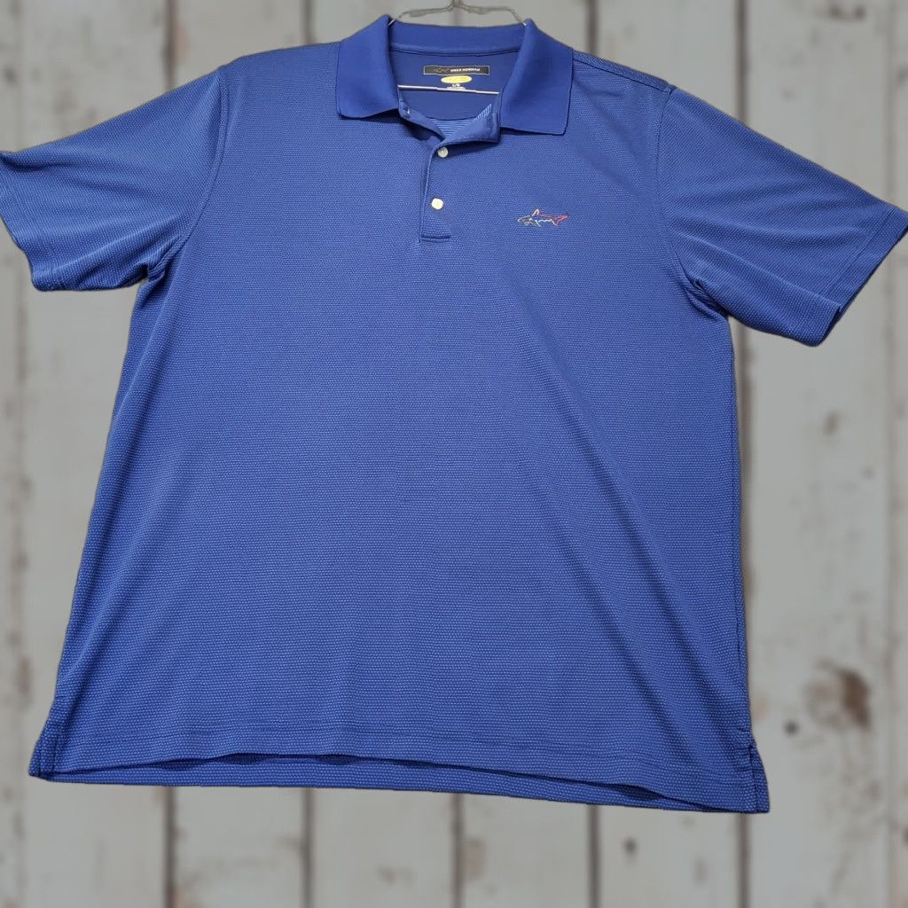 Vintage Greg Norman ML75 Play Dry Polo Shirt Mens Large Blue Striped Stretch Quick Dry Moisture Wicking Golf Polo Shirt Size US L / EU 52-54 / 3 - 1 Thumbnail